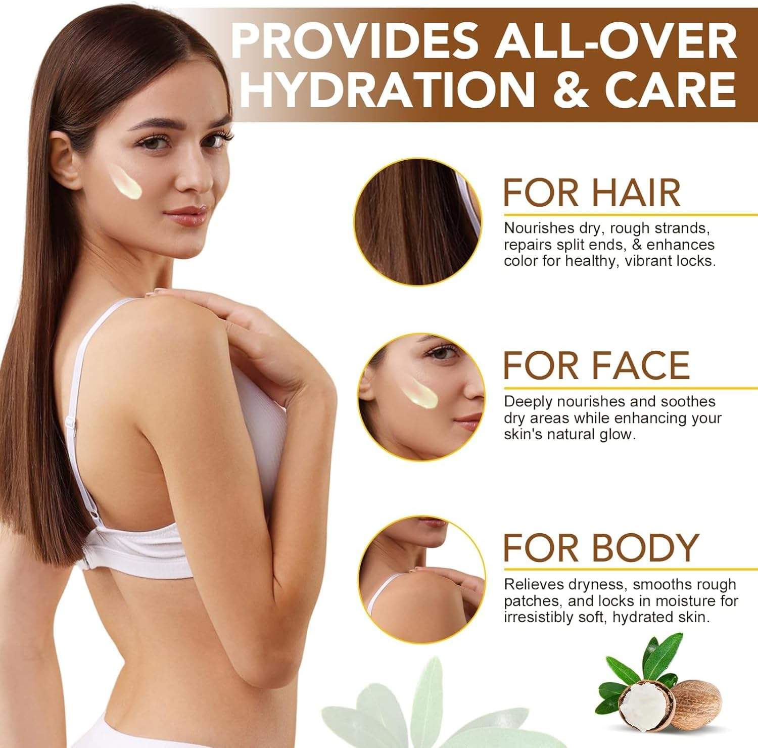 Shea Butter, 100% Pure Organic Raw Unrefined ● Moisturizer for Body, Face & Hair ● Soothes, Nourishes, Softens for Dry Cracked Skin ● Suitable for All Skin Types ● 7.8 Oz / 220G image number 1