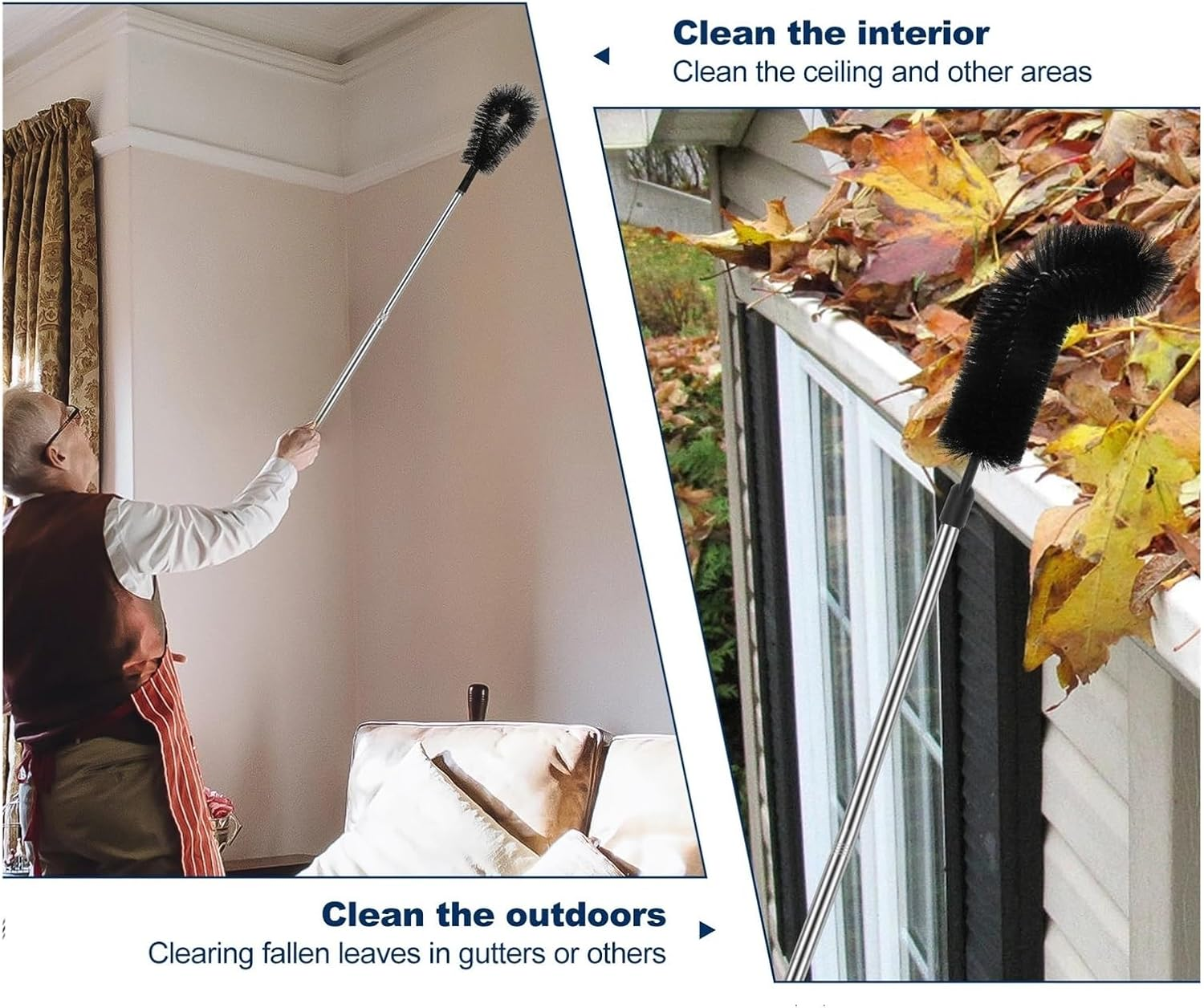 Gutter Cleaning Tool Gutter Cleaning Brush with Removable Pole Efficient Cleaning Gutter Guard Cleaner Tools for Leaves image number 2