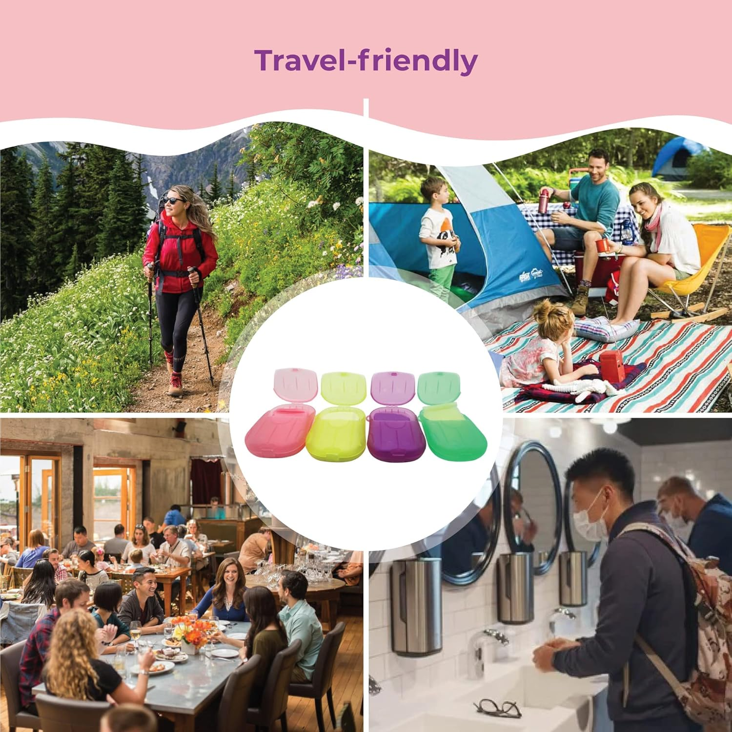 Gadgetime USA Paper Soap Sheets Assorted 12 Pack (20 Sheets per Pack) - Portable Disposable - Foaming Hand Washing Scented Bath for Indoor, Travel, Camping, Hiking, Outdoor image number 4