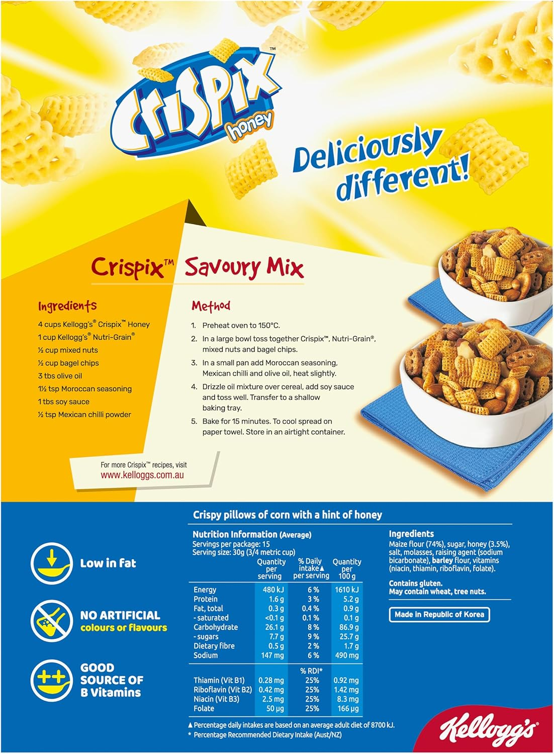 Kellogg'S Crispix Honey Pillows Breakfast Cereal, 460G image number 5