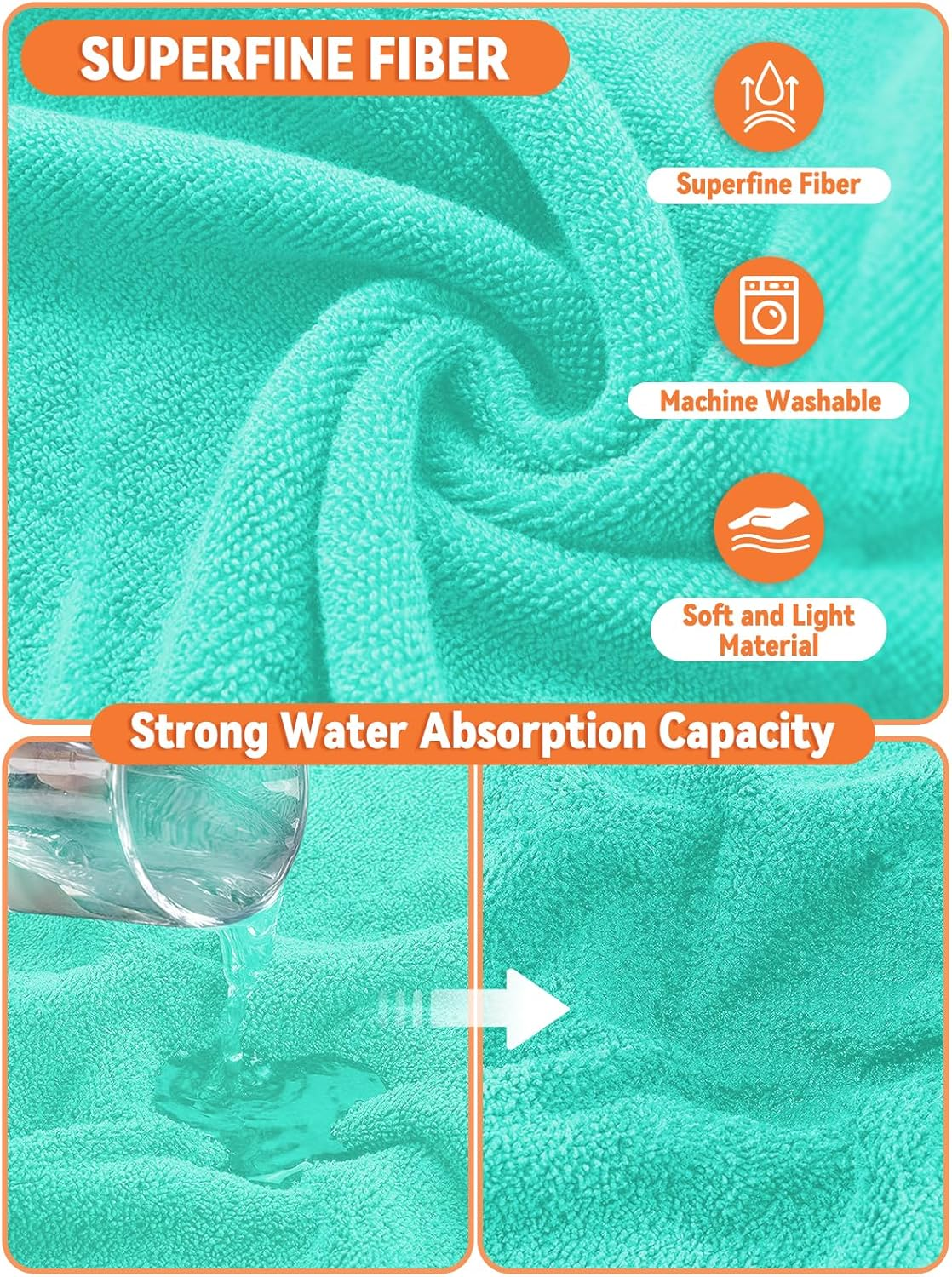 Bibykivn Bathrobe for Dogs, Microfibre Dog Bathrobe, Adjustable Collar with Velcro Closure, Quick Drying, Bath Towel for Large, Medium, Small Dogs/Cats (Blue, L) image number 6