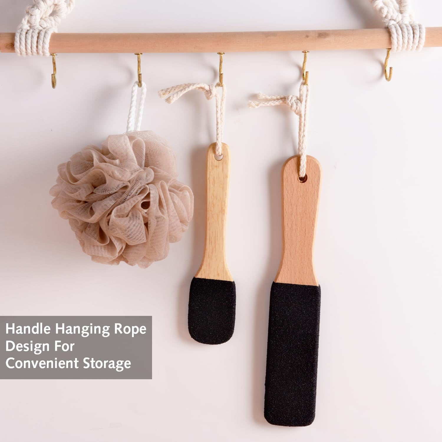 2 Piece Foot Files and Pumice Stone Set for Hard Skin - Premium Beech Wood & Silicon Carbide for Smooth Feet and Hands image number 1