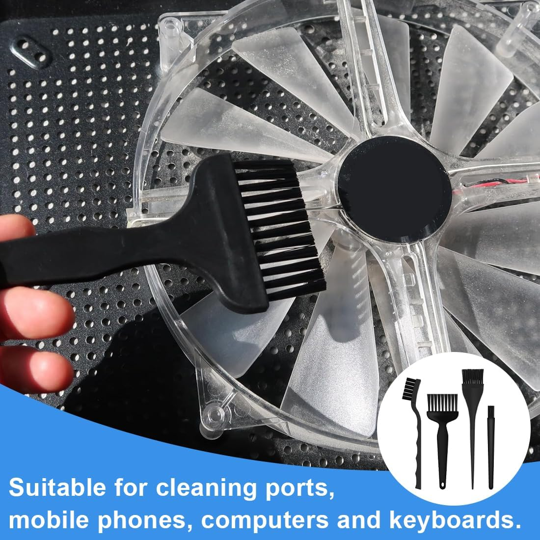 SGERUFZ 4 Pcs PC Cleaning Kit, Dust Brush, Cleaning Brush, Keyboard Cleaning, Nylon Brushes, Plastic Antistatic ESD Brush for Cleaning PC, Keyboard, Conductive Floor, Circuit Board, Motherboards image number 4