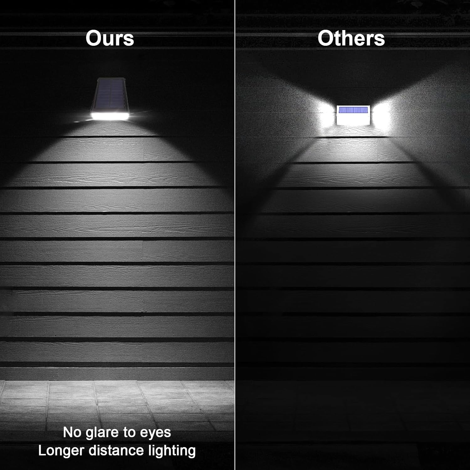 Patio Wall Light Solar Powered, Dusk-To-Dawn Light Sensor Deck Lights, 2-Mode 90&deg; Rotatable, Outdoor Wireless Security Lights Waterproof, Solar Spotlight for Porch, Garage, Fence, 2-Pack image number 3