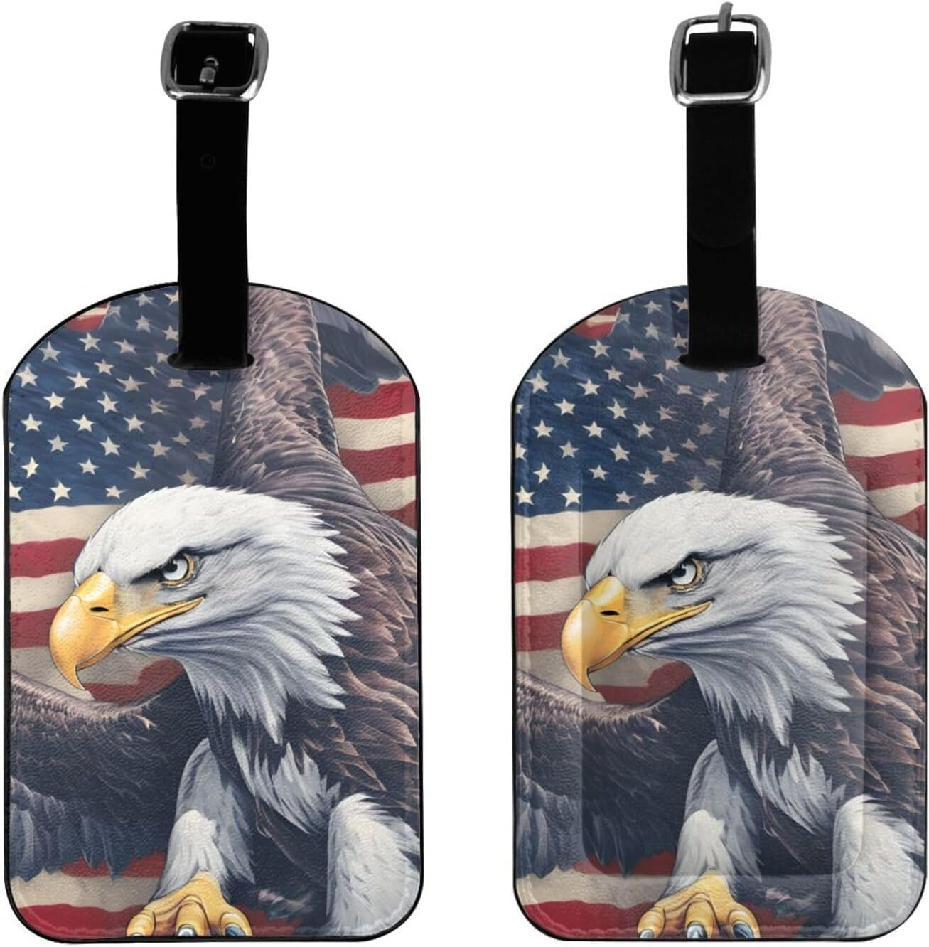 American Eagle Print Elegant Tag Stylish Tag Luggage Tag 4.3 X 2.76 Inch for Suitcases Travel Bags image number 3