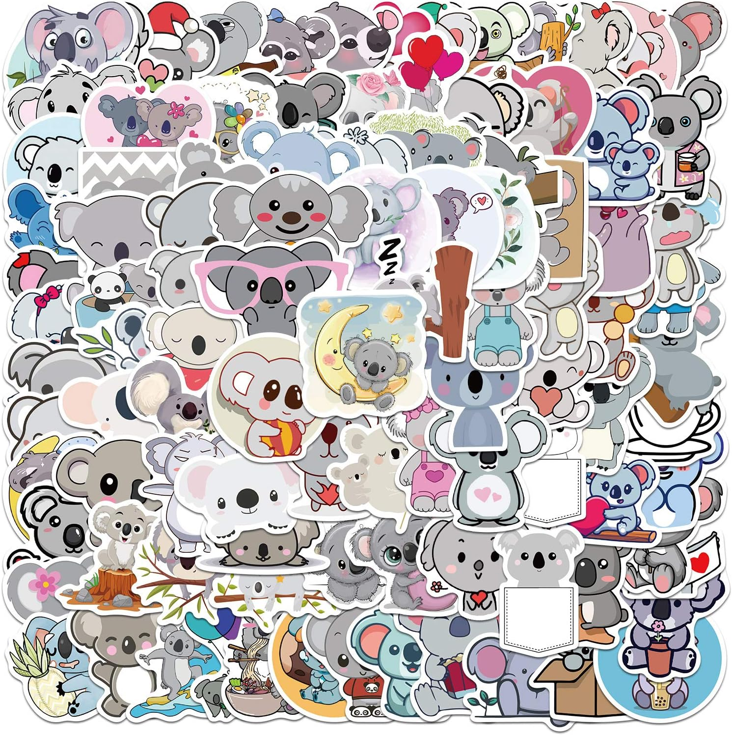 100 Packs Blue Koala Stickers Water Bottles Laptop Phone Motorcycle Computer Guitar Skateboard Hydroflasks Koala Bear Vinyl Sticker Waterproof Aesthetic Trendy Decals for Teens Girls Adults - Lgbt image number 6