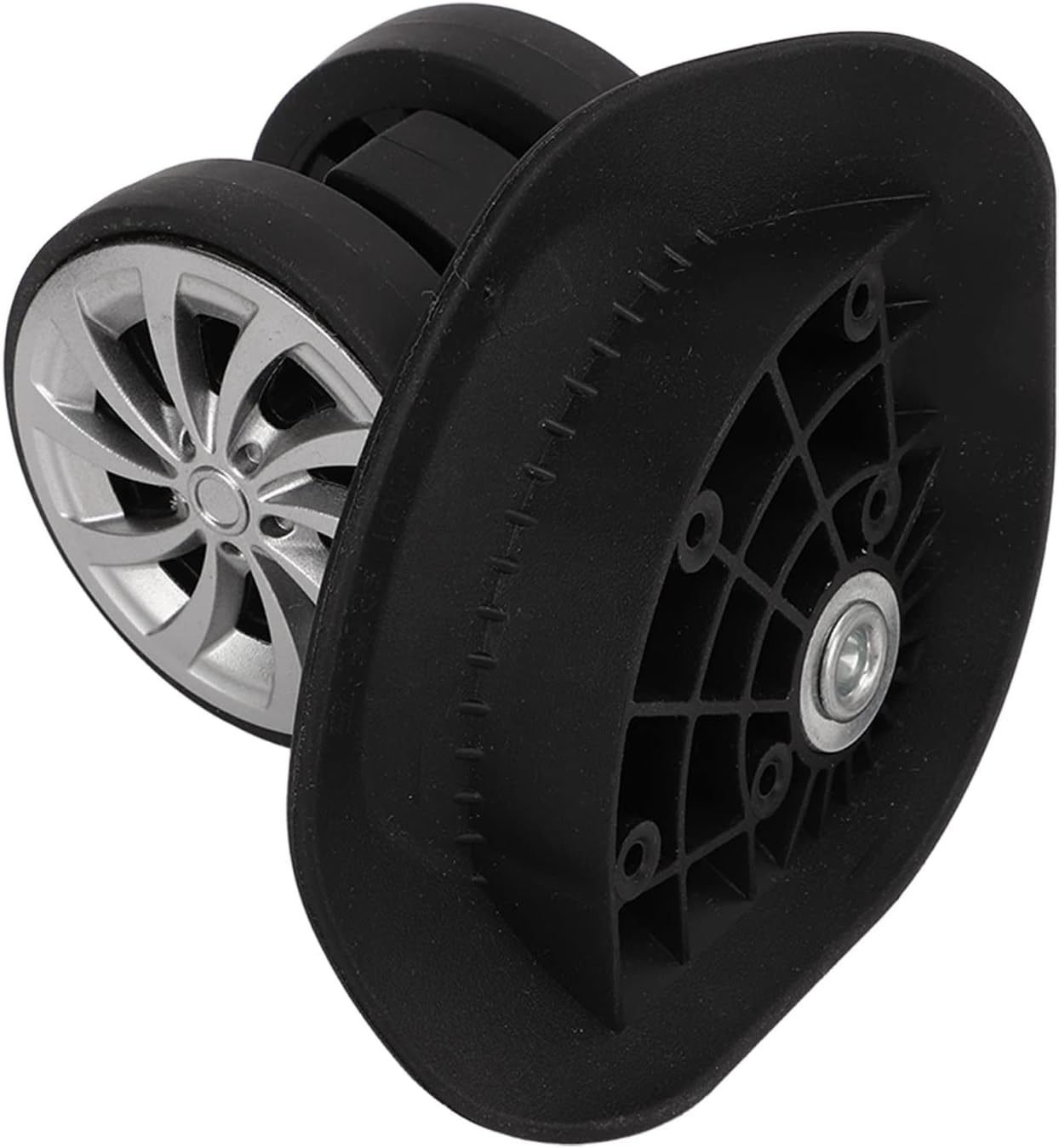 KOSDFOGE Luggage Wheels Replacement One Pair Luggage Suitcase Casters Swivel Wheels Nylon Black Luggage Wheels for Replacement Upgrade Travel image number 5