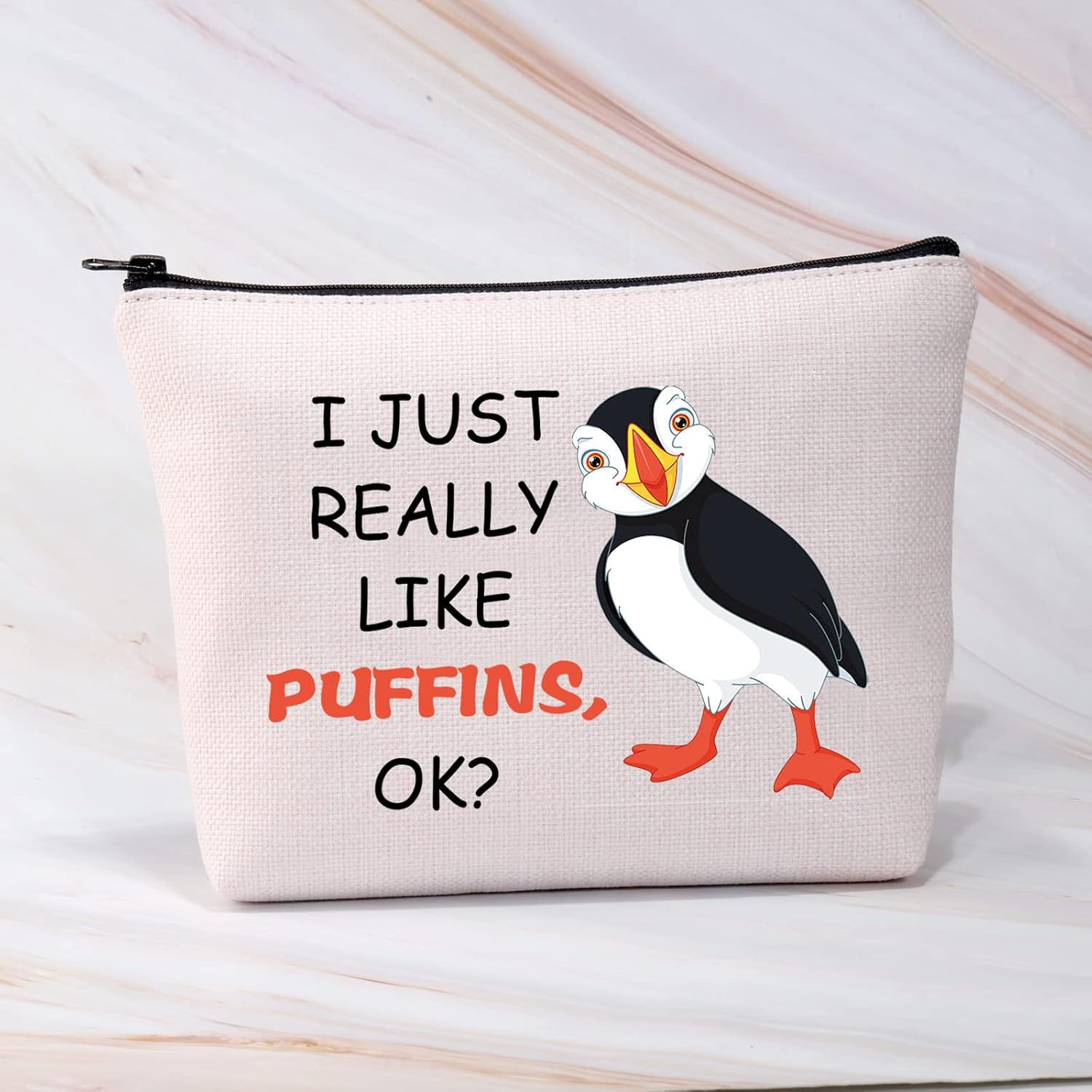 BDPWSS Puffins Gifts Puffin Bird Makeup Bag Puffin Bird Lover Gift Seabird Animal Lover Gift Puffin Bird Makeup Case I Just Really like Puffins, Just like Puffins image number 2
