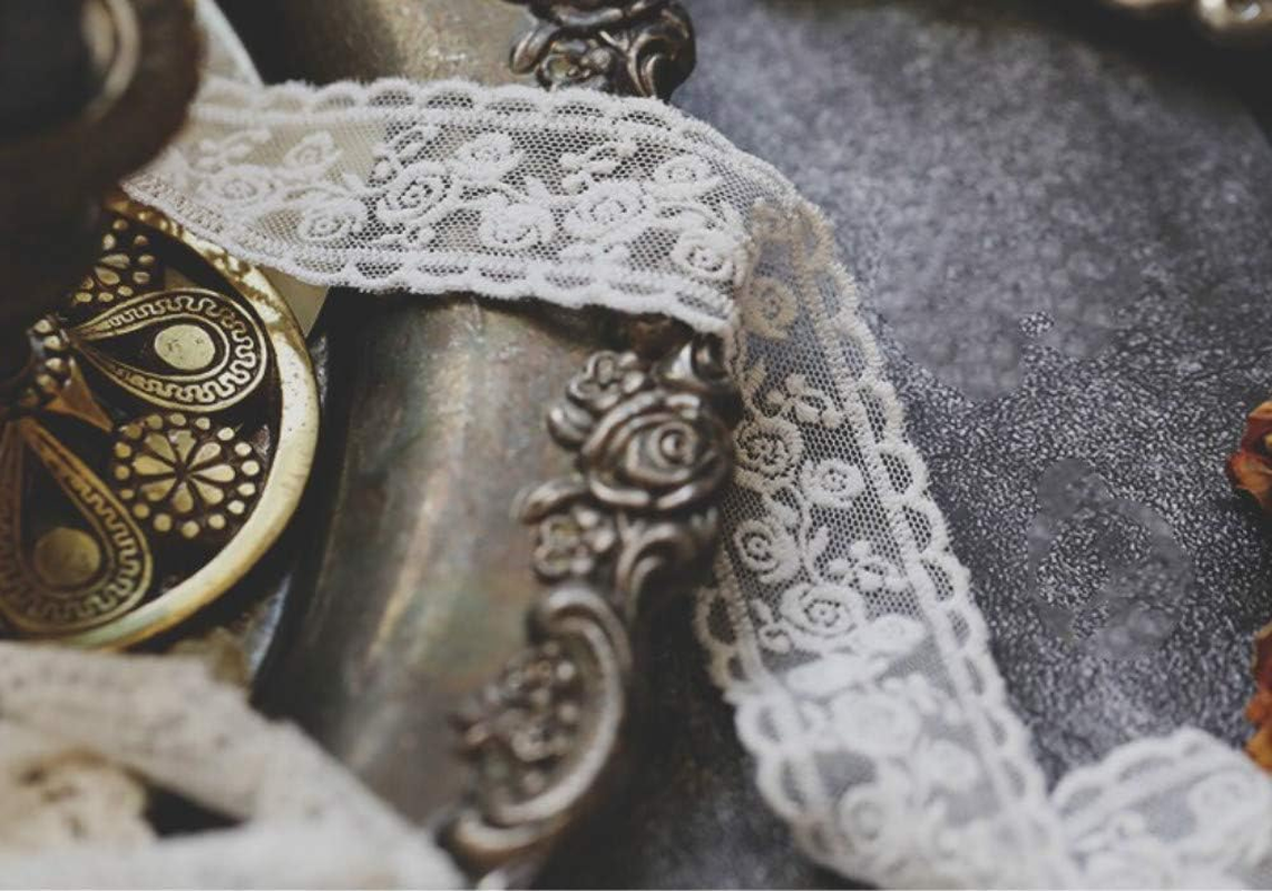Lace Trim Ribbon, Delicate White Floral Ribbon for Wedding/Bridal Decoration, DIY Craft Sewing, Home Decoration, 5 Yards