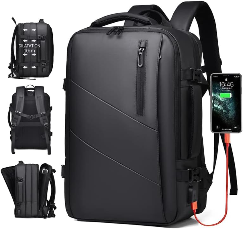 Travel Laptop Backpack 16 Inch with USB Charging Port - Waterproof Travel Backpack for Men & Women, Insulated Lunch Bag with Large Capacity, Tsa-Friendly Airline Approved Computer Backpack