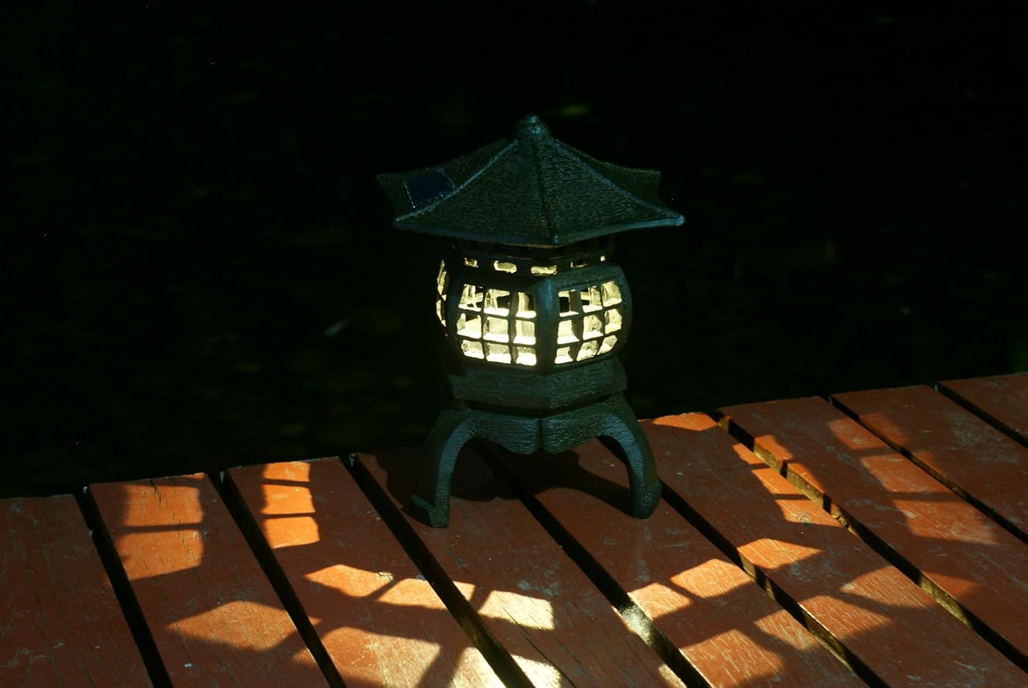 TIAAN 12" Height Japanese Lantern Solar Garden Lamp Solar Pagoda Light image number 3