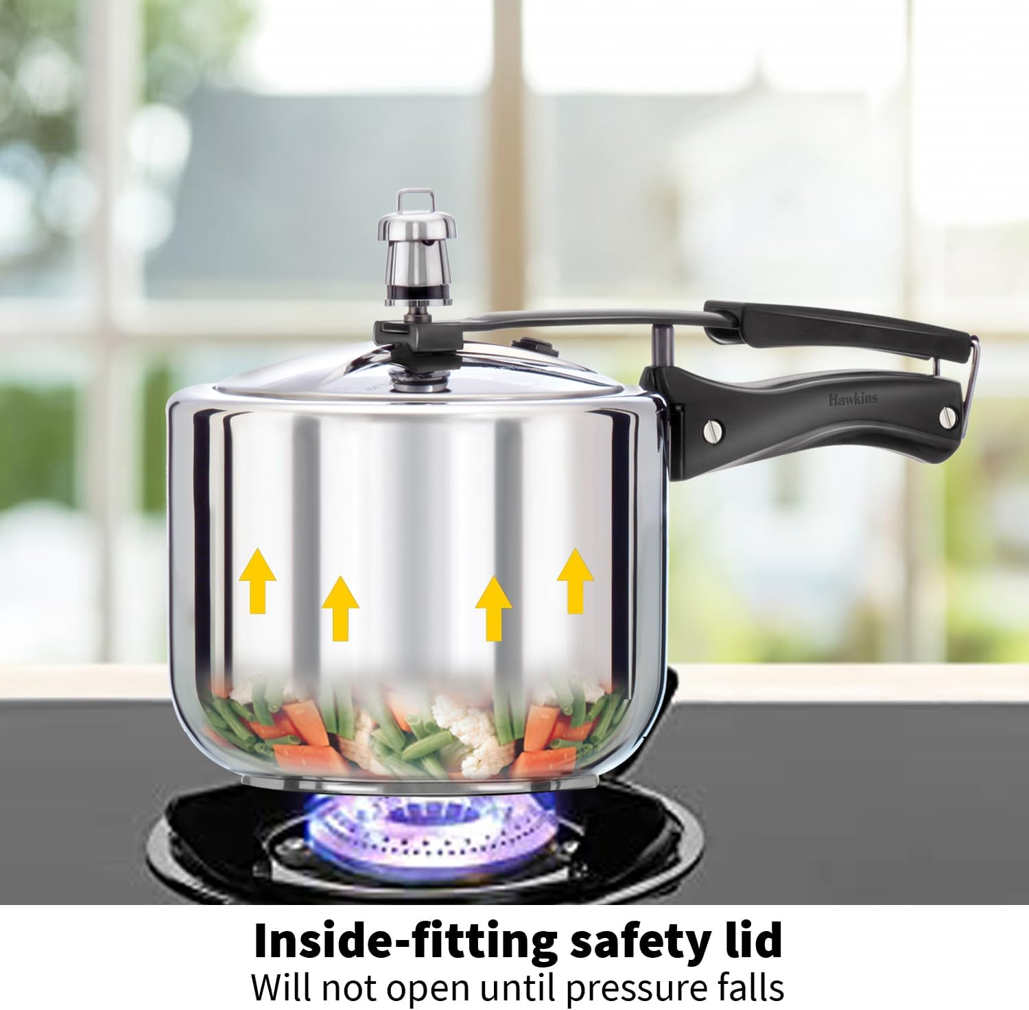 Hawkins Stainless Steel Tall Pressure Cooker, 3 Litre Capacity image number 3