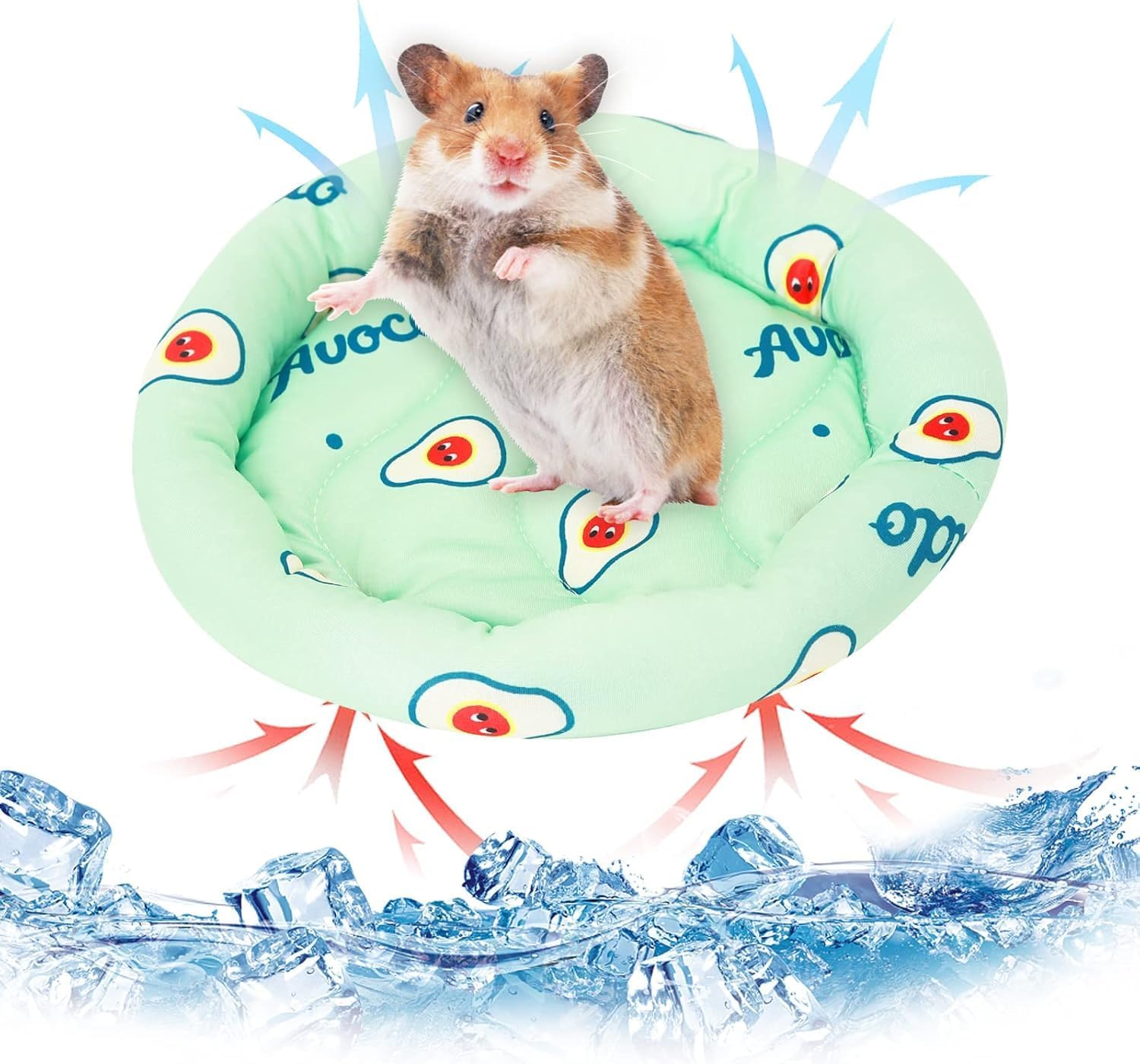 Pet Cushion Hamster Cooling Pad Rabbit Bed Summer Ice Silk Floor Mat, 1Pc Rabbit Bed Hamster Bedding Cooling Cushion Small Pet Floor Pad, Green - Green image number 3