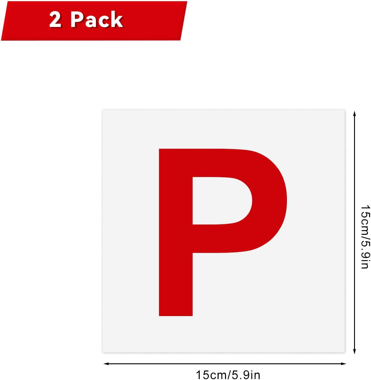 Pack of 2 Fully Magnetic P Plates for New Drivers,Yeeson Learning Learner Driver Magnetic Red P Plates Easy to Stick and Remove for Car Provisional Driving Requirement image number 4