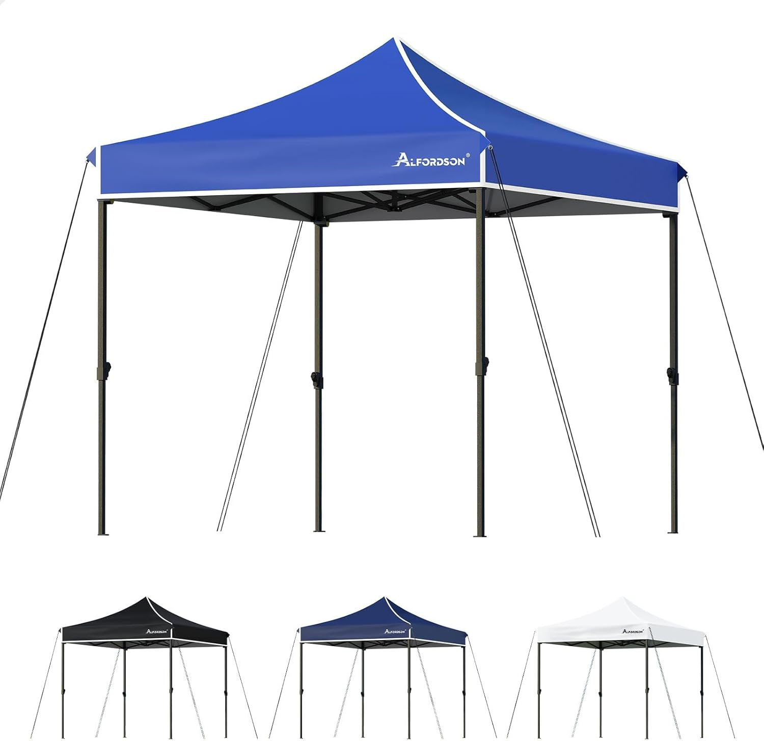 ALFORDSON Gazebo Marquee 3 X 6M High Adjustable with Pegs & Ropes, Easy Set-Up Canopy with 600D Fabric Roof and Carry Bag, Camping Shelter Shade with Steel Frame for Wedding Party Pavilion, Blue