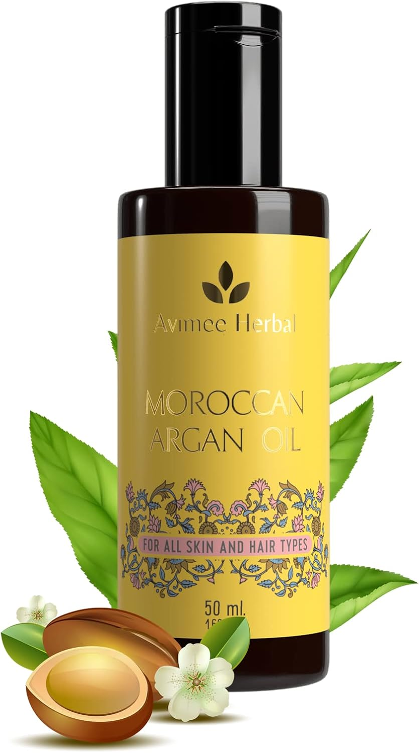 AVIMEE Herbalpure Moroccan Argan Oil | Repairs Split Ends, Reduces Breakage, and Adds Shine | Enriched with Vitamin E | Mineral Oil Free | 50 Ml image number 2