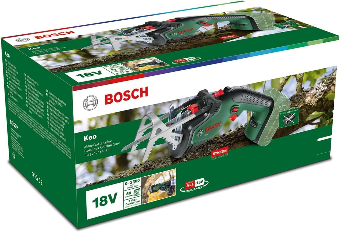 Bosch Home & Garden 18V Cordless Garden Pruning Saw without Battery, 1 X Swiss Precision Wood Blade Included, Cutting Diameter 80 Mm (KEO 18V). Made in Europe image number 5
