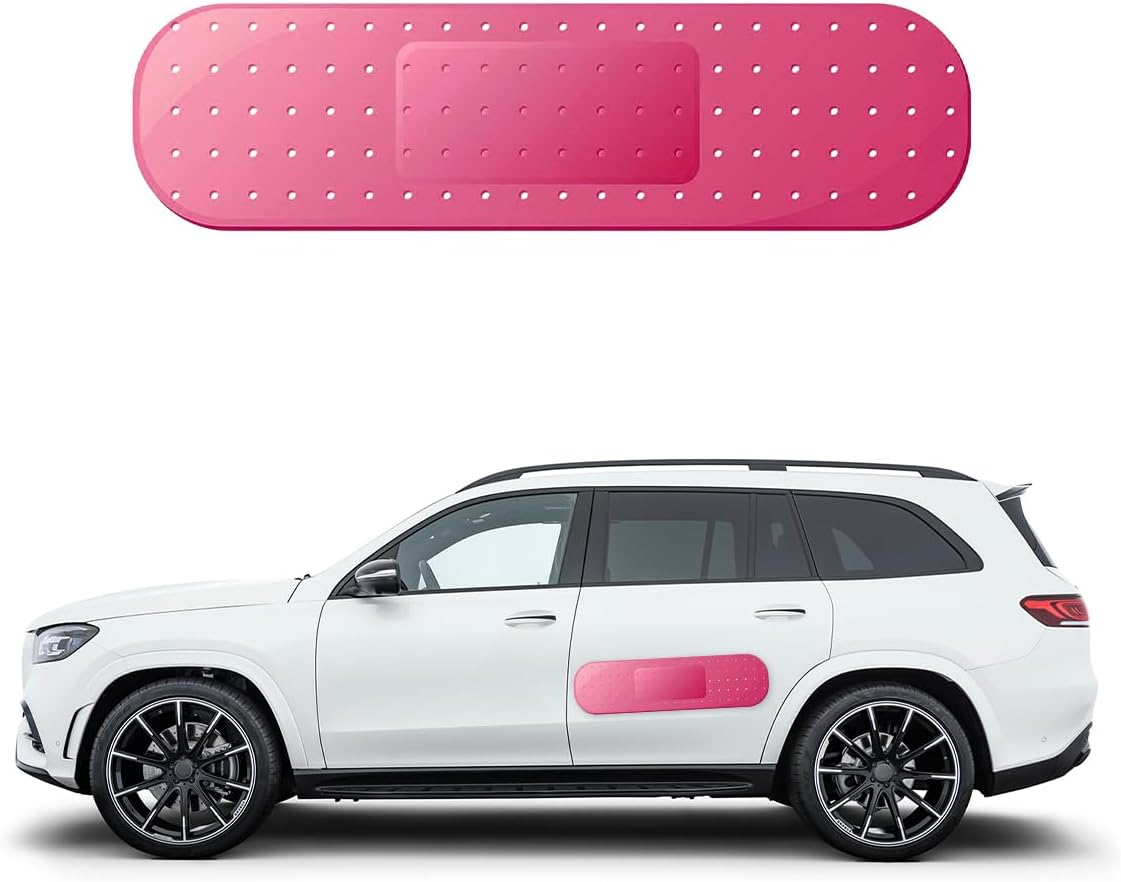 Large Bandage Vinyl Decal for Car, Funny Bandaid Stickers for Cars, Dent and Scratch Cover Sticker, Giant Car Bumper Sticker for Truck SUV Boat Window, Car Accessories (Red) - Blue image number 6