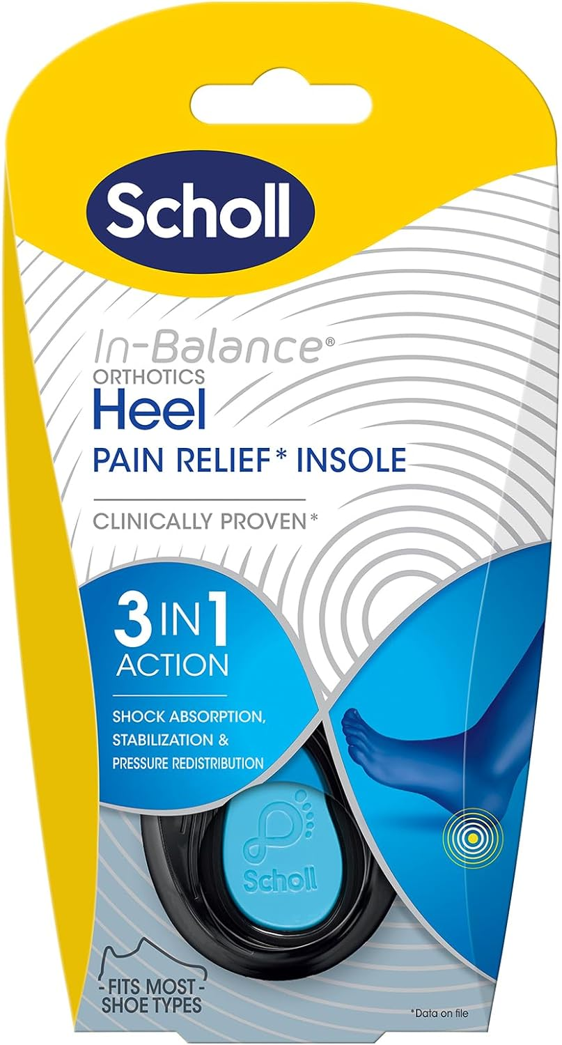 Scholl In-Balance Heel Orthotic Insoles Medium (AU Size 7&ndash;8.5) &ndash; Heel Pain Relief, Arch Support, Plantar Fasciitis, Achilles Tendon Support, Shock Absorption & Comfort Gel Cup image number 5