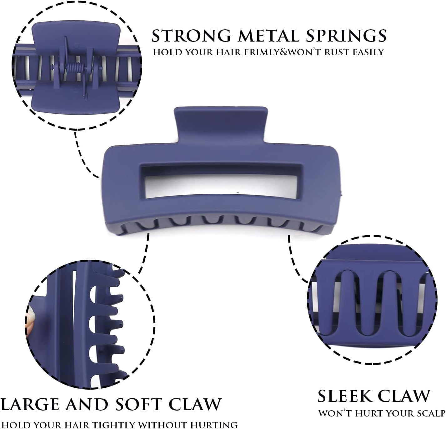 Kavya Hair Claw Large Thick Hair Clips Large Non-Slip Hair Clip Rectangular Hair Clips Women 11 Cm Hair Clip Hair Accessories image number 6