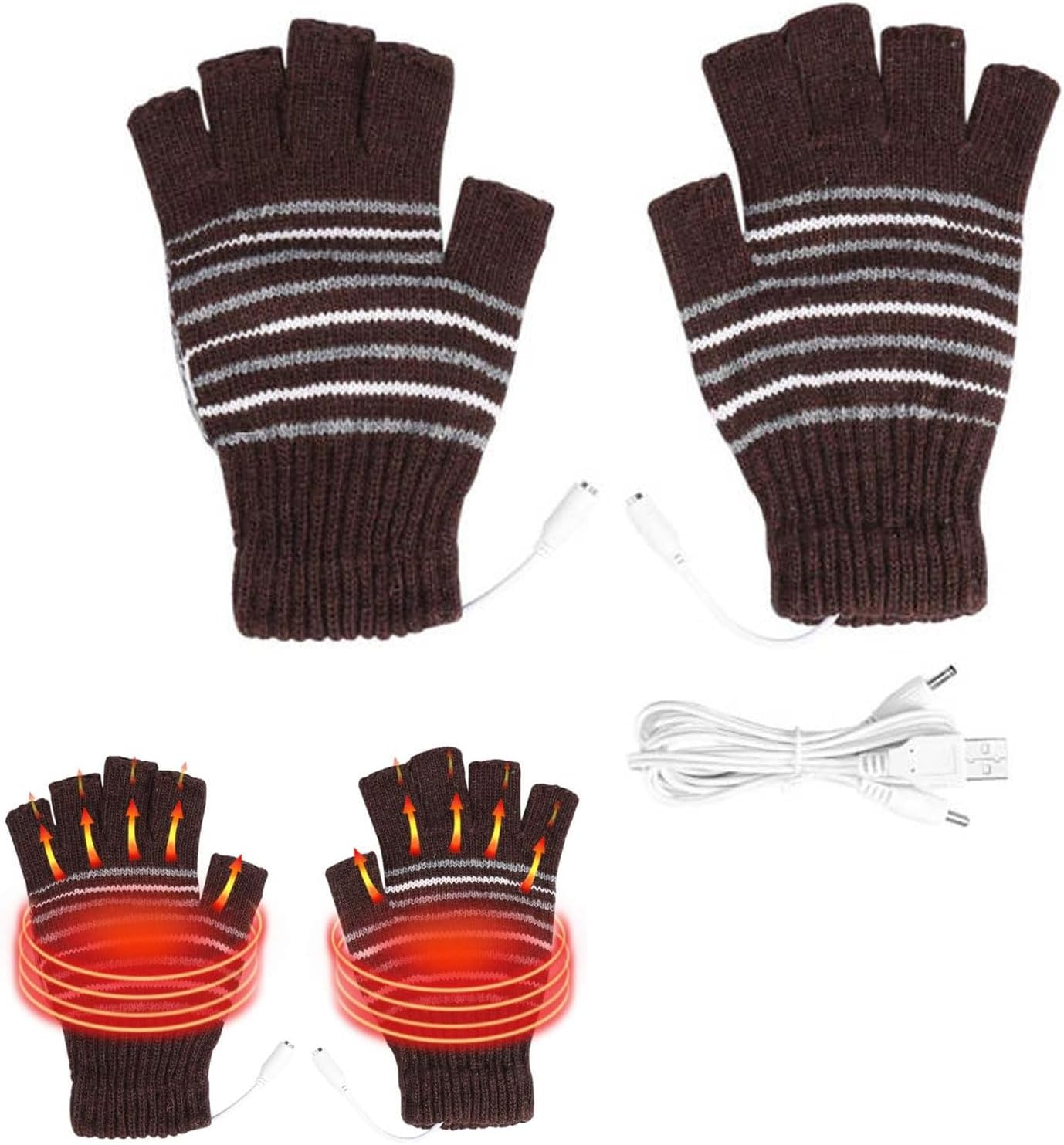 USB Beheizte Handschuhe, Beheizte Handschuhe &Uuml;ber USB, Waschbares, Unisex, F&uuml;r Radfahren, Skifahren, Wandern image number 5