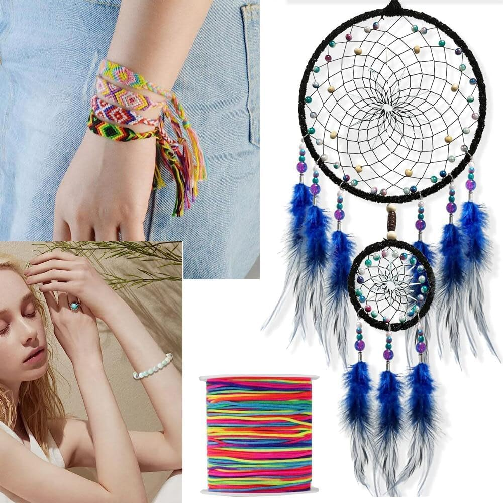 1500Yards Nylon String for Bracelets, Betterjonny 30 Rolls 0.8Mm Chinese Knotting Cord Nylon Beading String Thread for Kumihimo Macrame Jewelry Making Friendship Bracelets, 30 Colors image number 3