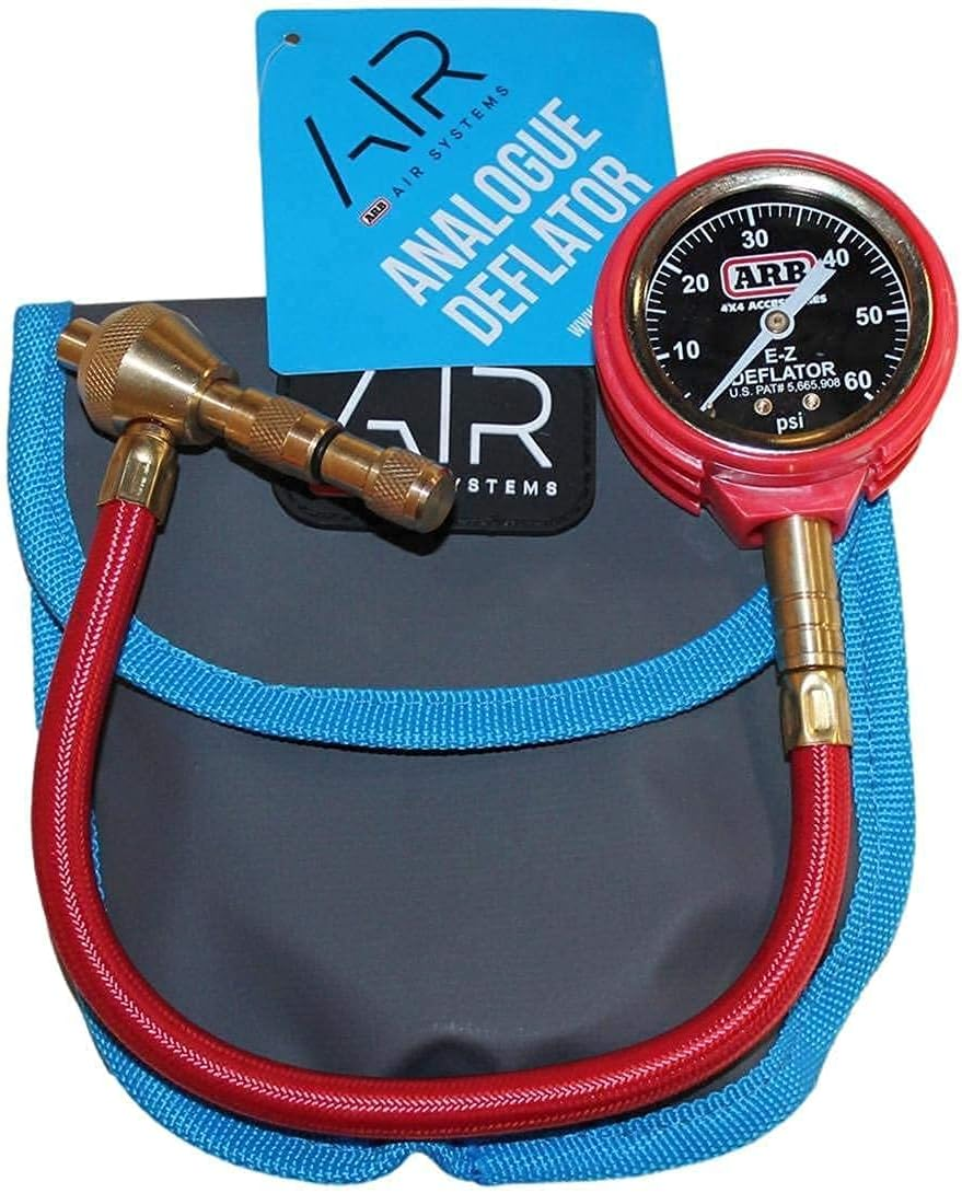 ARB ARB505 Deflator Kit 10-60 PSI Tire Pressure Gauge Rapid Air down Offroad Kit with Recovery Gear Pouch (PSI)