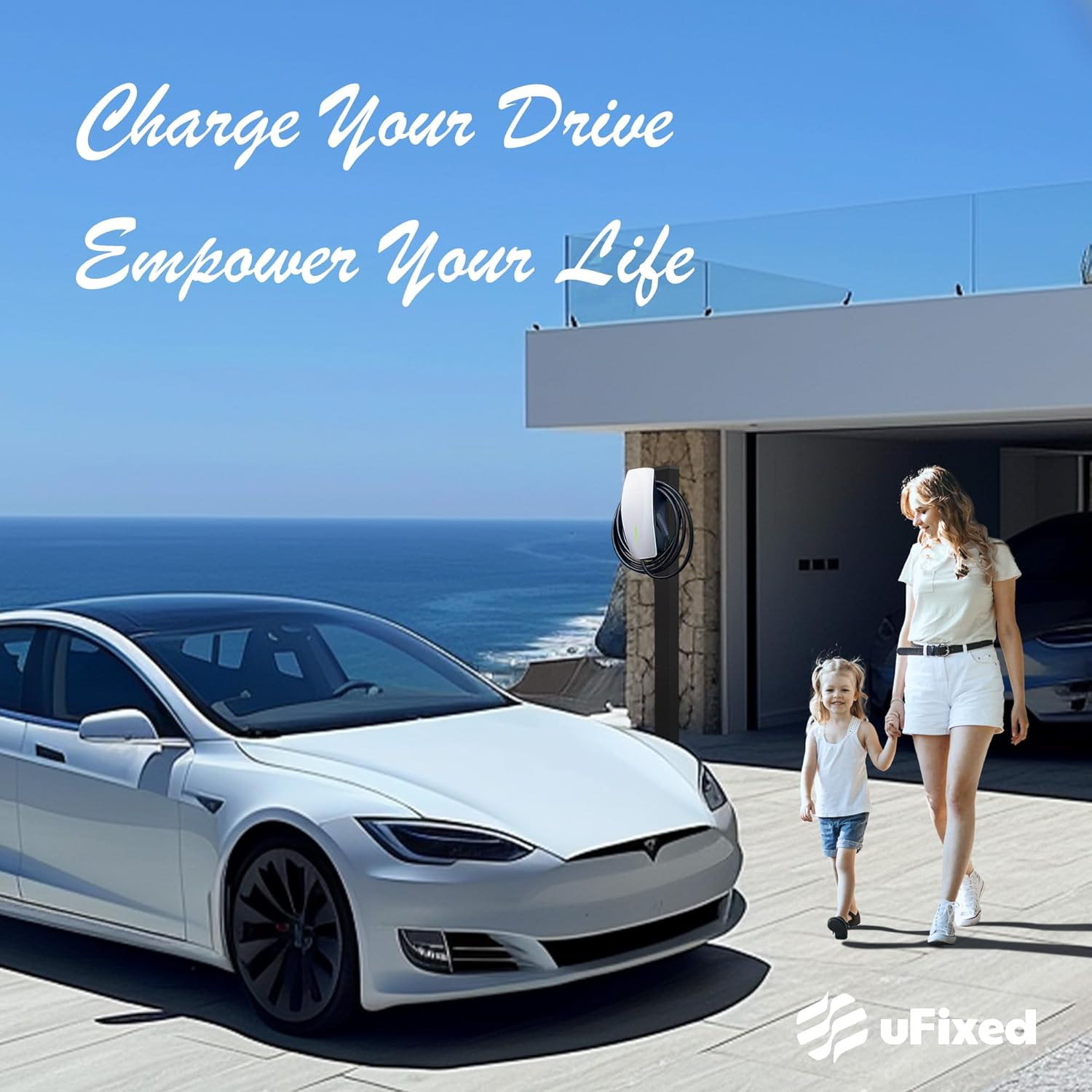 Heavy Duty EV Charger Pedestal Outdoor Tesla Charger Stand for Gen 3 Electric Vehicle Charging Stations Corrosion Resistance EV Charger Stand Compatible with Tesla Mobile Connector & J1772 Charger image number 5