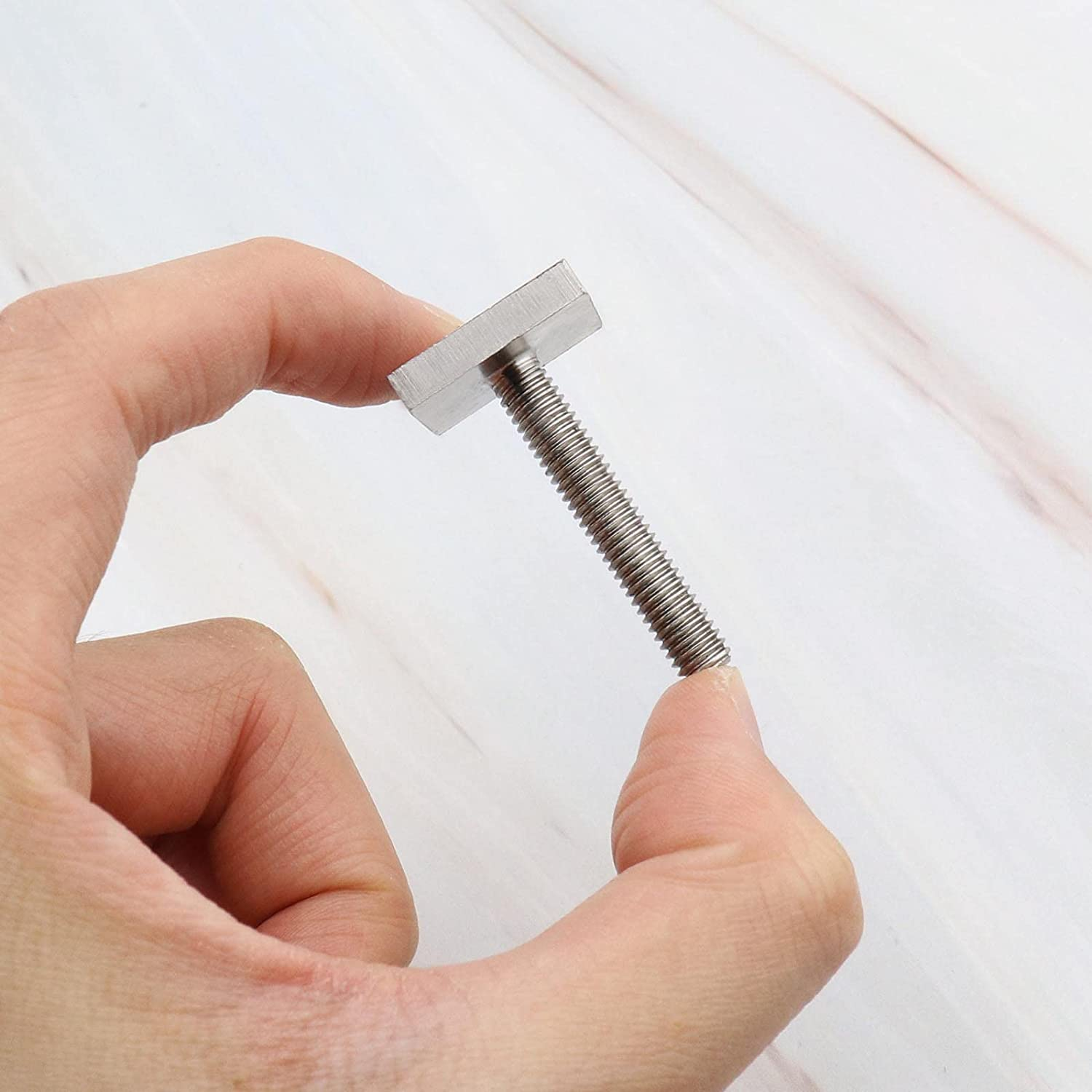 Emagtech 6PCS T-Track Adapter M6 X 35 Mm T-Slot Bolts Stainless Steel 20X20Mm Square Head Bolts Car Roof Bar Accessories for Car Roof Rack Roof Box Rail Carrier image number 2