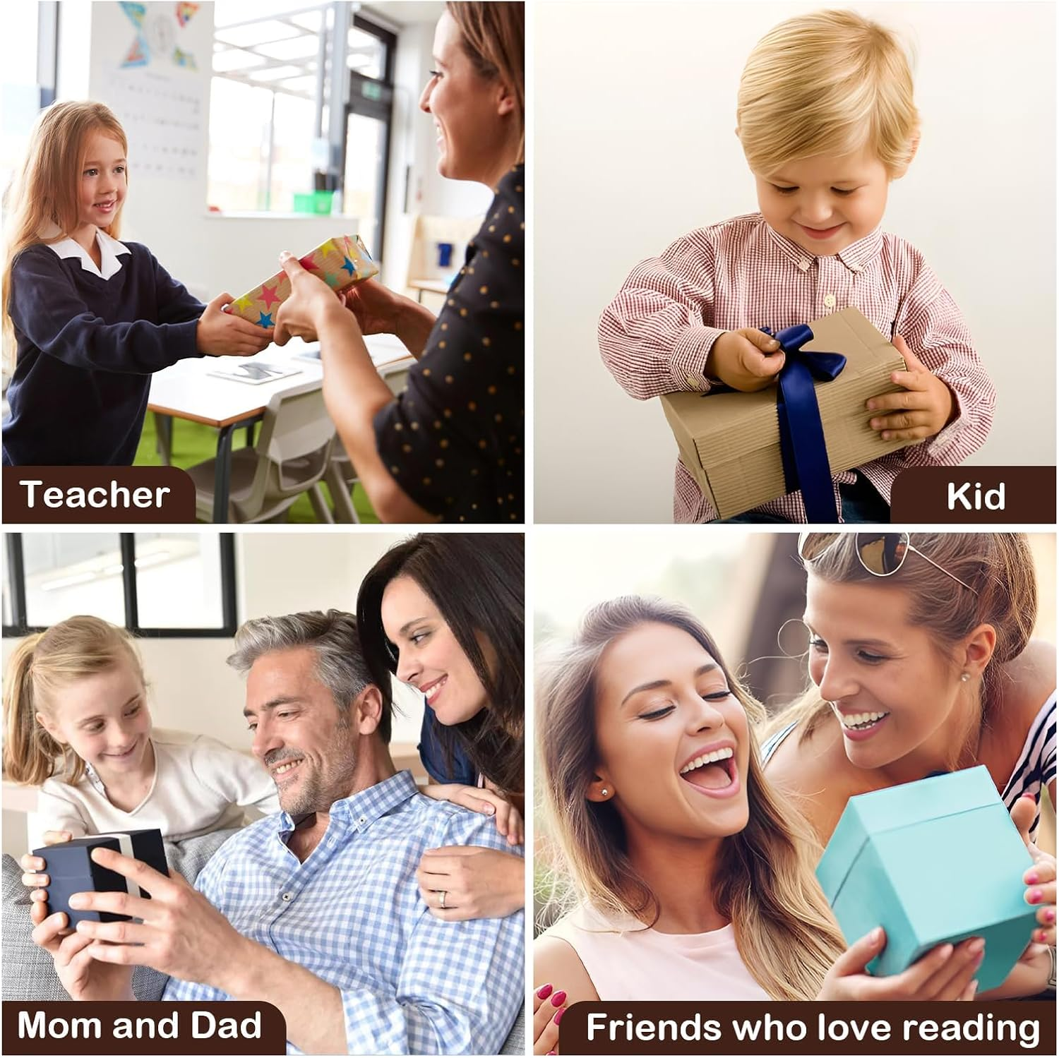 Liangang 4PCS Magnetic Bookmarks, Leather Magnetic Bookmarks for Women, Double-Sided Magnetic Book Mark Clip Gift for Book Lover Readers Men Women Teachers Students, Book Accessories image number 1