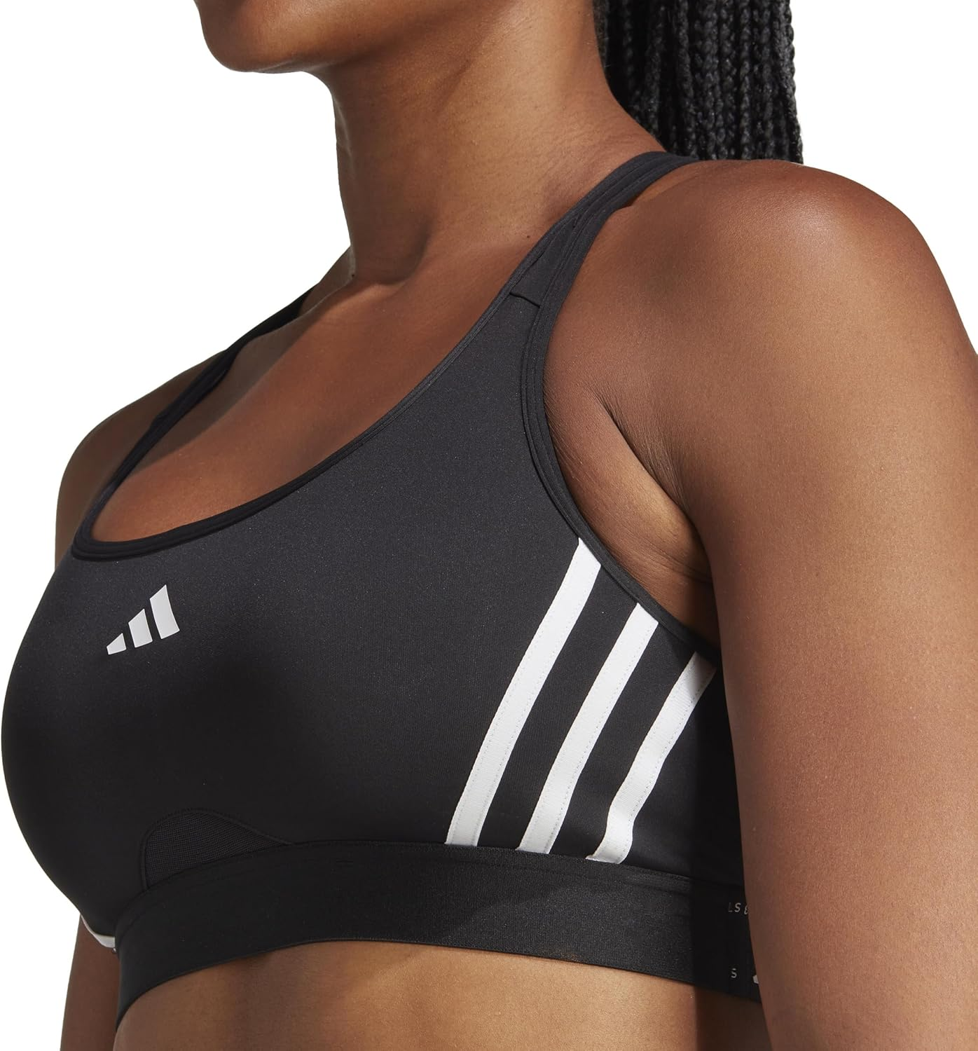 Adidas Performance Powerimpact 3-Stripes Women'S Medium-Support Training Bra, Black/White