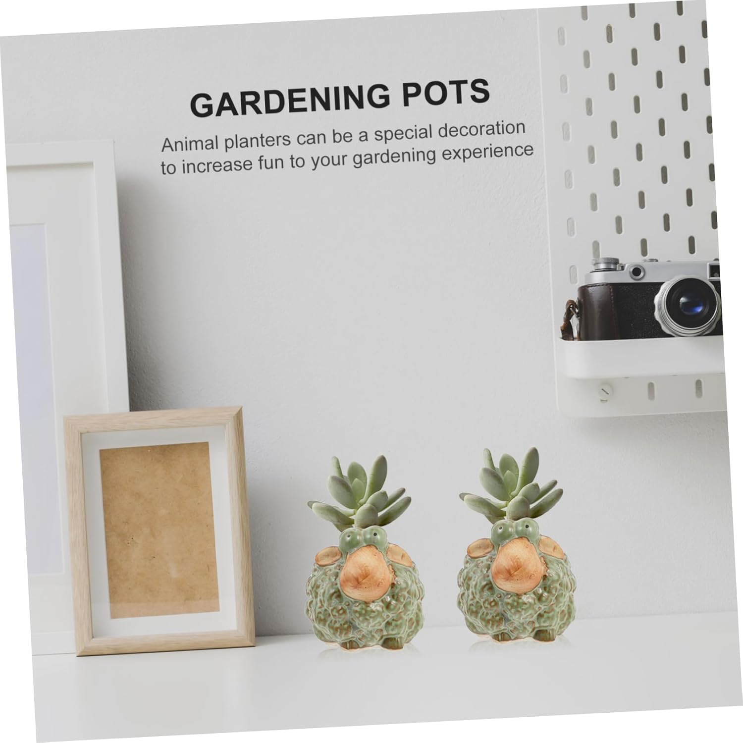 Yardwe 2Pcs Ceramic Sheep Gardening Pot Hand-Glazed Flowerpot for Artificial Plants Novelty Planter image number 5