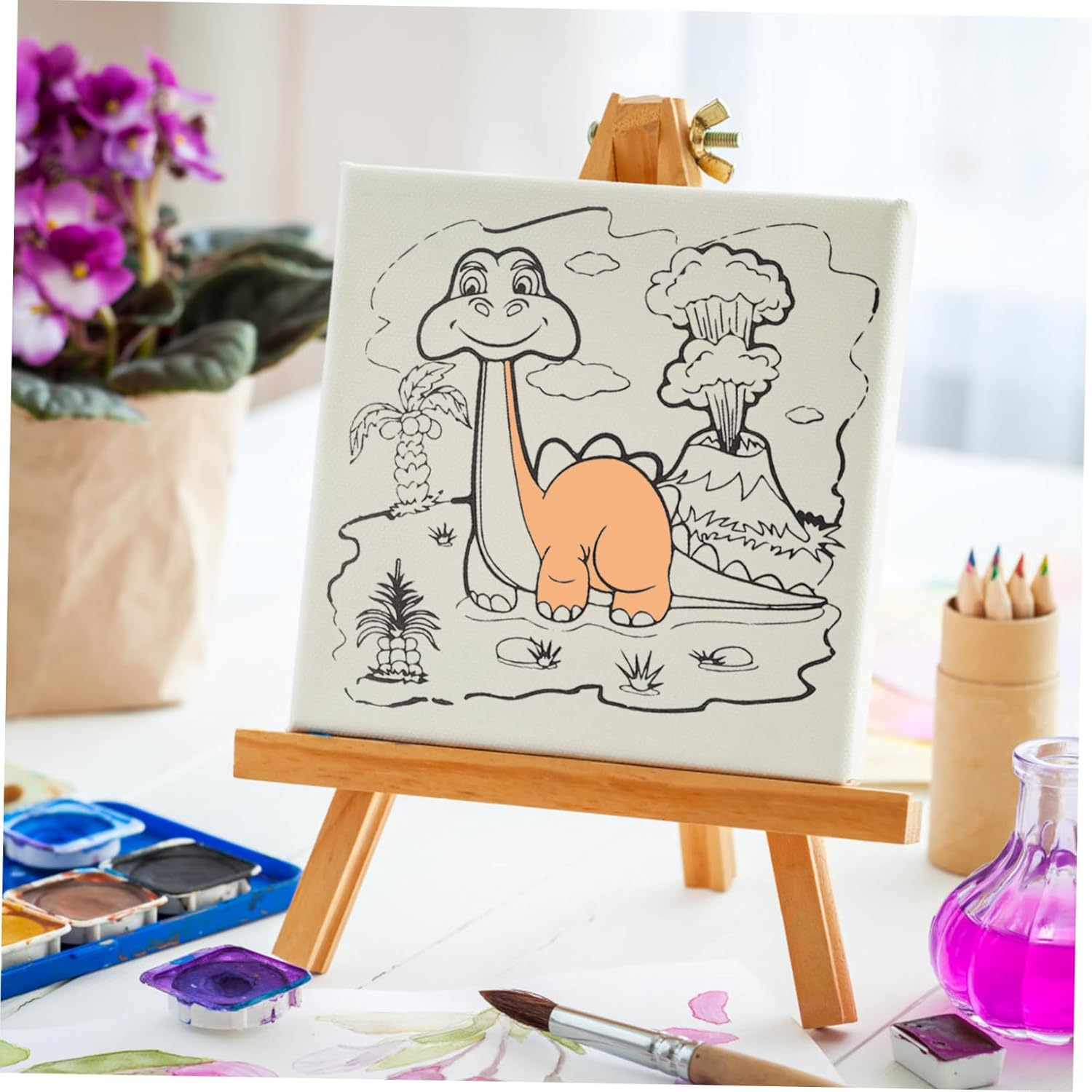 SHINEOFI 3Pcs Acrylic Painting Canvas Pre-Drawn Boys and Girls Art Canvases for Painting Art Supplies image number 4