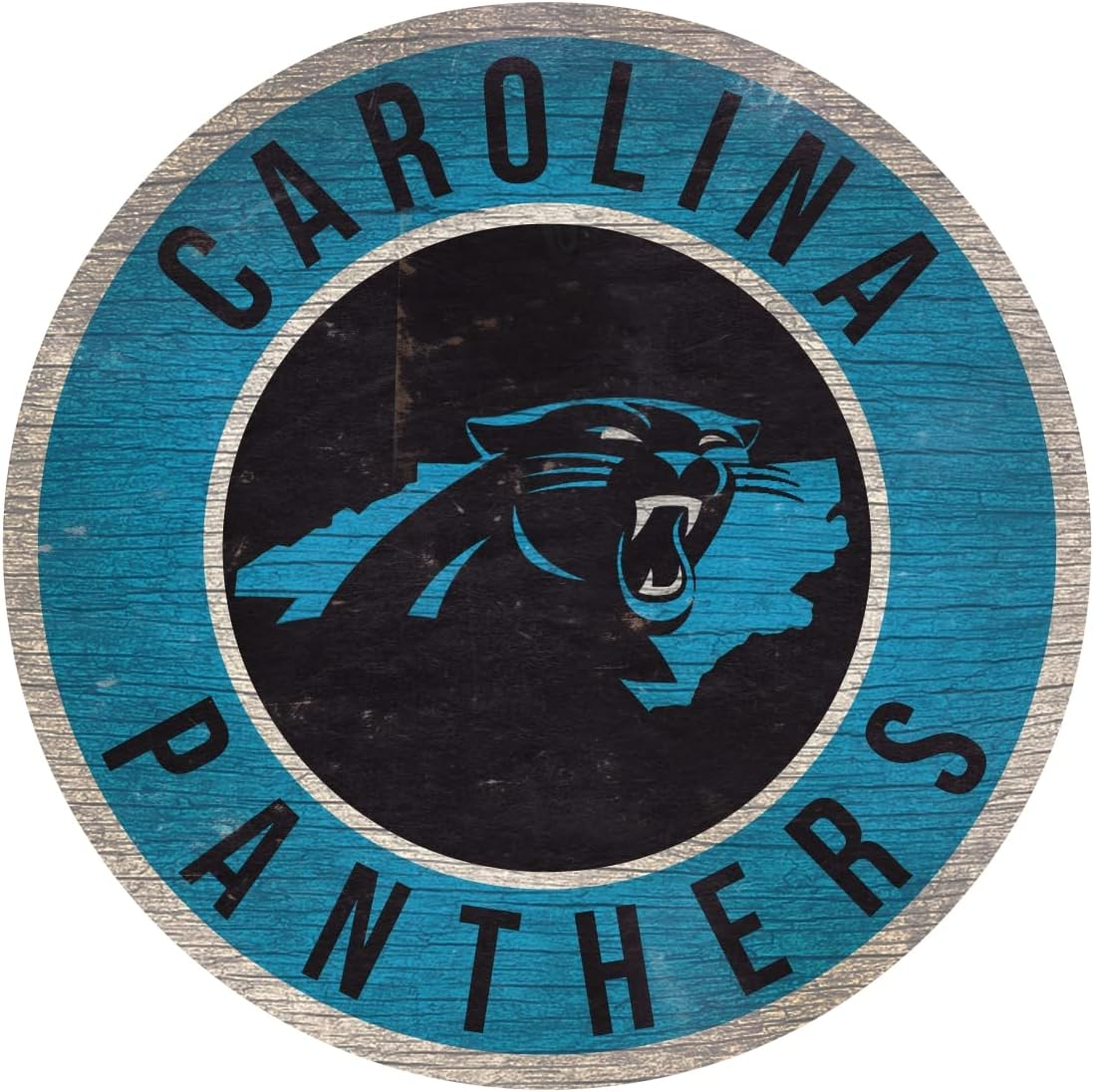 Fan Creations NFL Wood Sign 12 Inch round State Design - Black image number 6