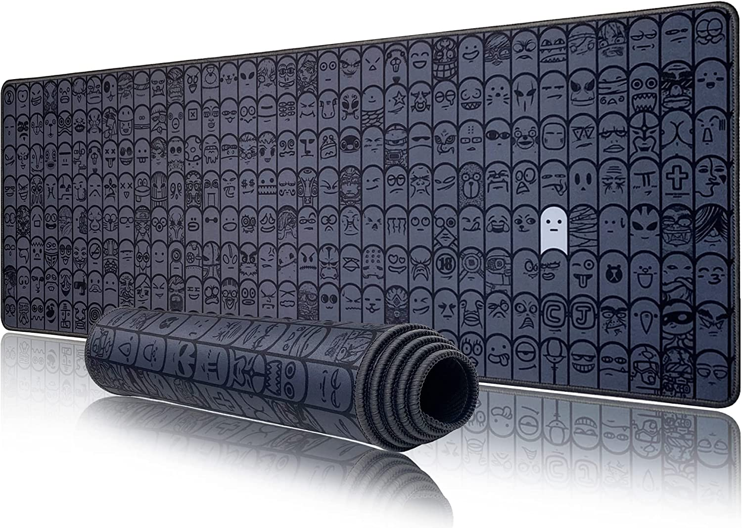 Excovip Large Gaming Mouse Pad with Stitched Edges, Extended Mousepad with Superior Micro-Weave Cloth, Non-Slip Base, Washable Desk Mat for Gamer, Office & Home, 35 X 11.8 In, Gray 0330