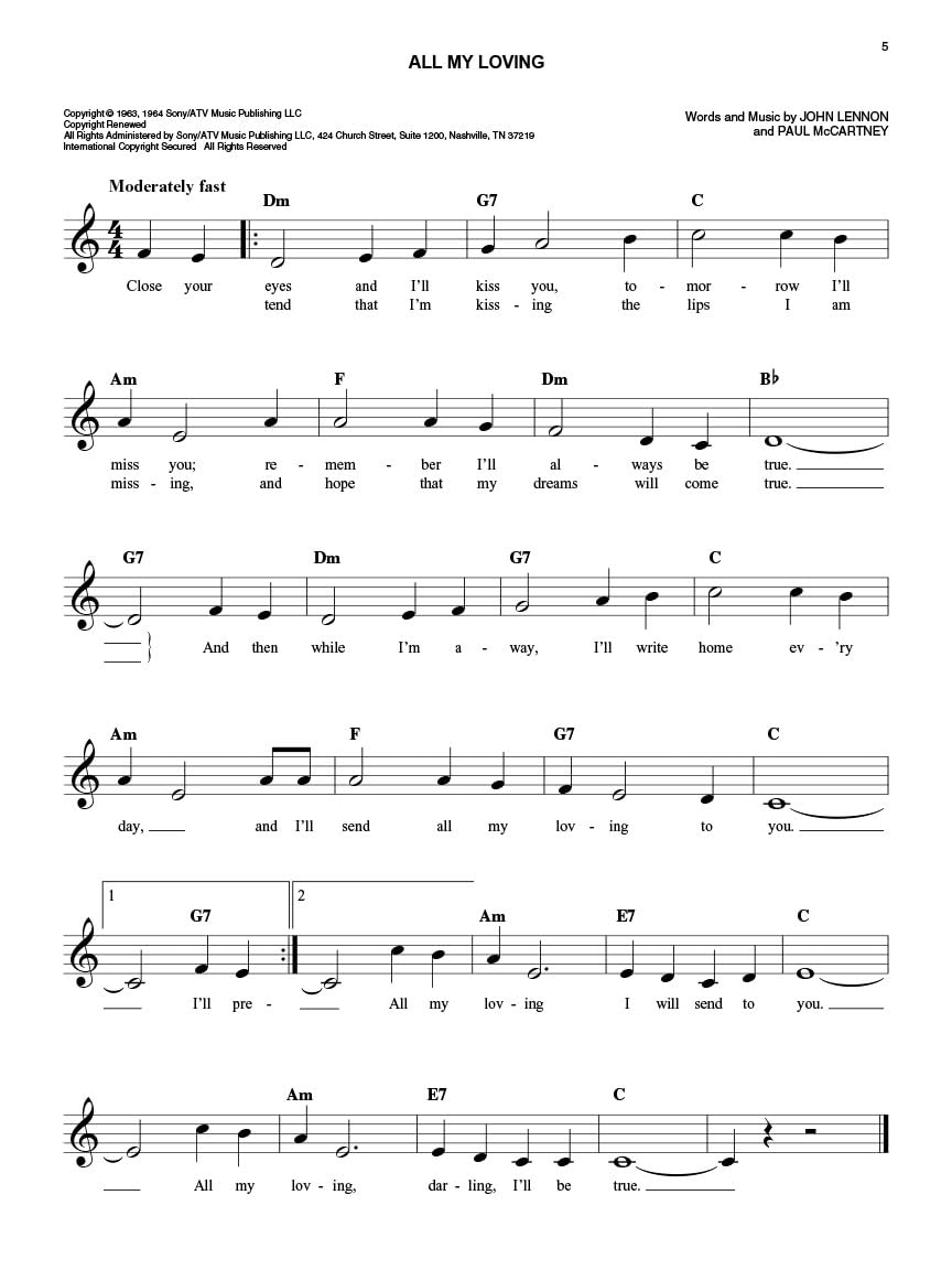 BEATLES EASY FAKE BOOK 2ND EDITION image number 4