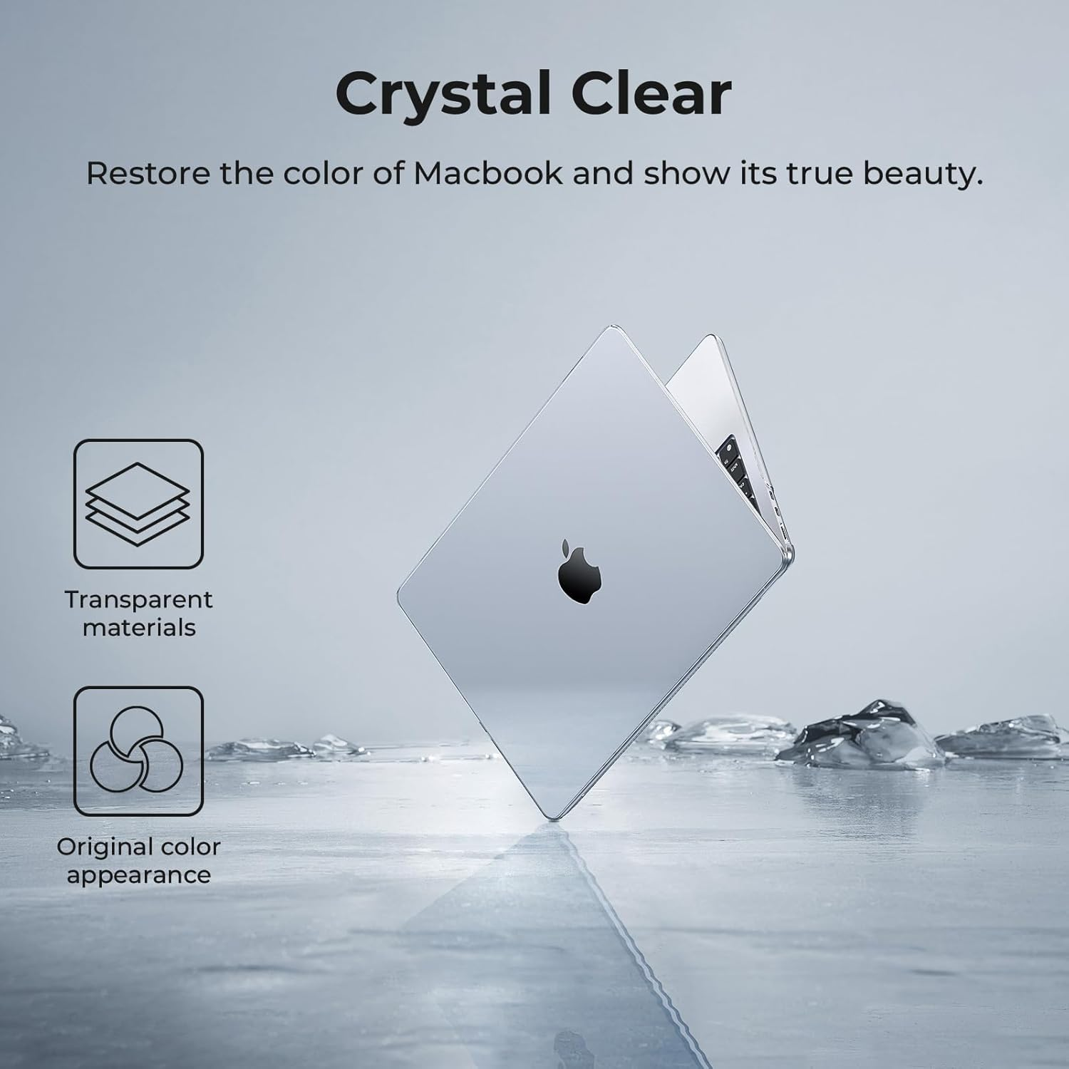 Eoocoo Compatible with Macbook Air 13 Inch Case for 2025-2022 M4 M3 M2 Model A3240 A3113 A2681, Protective Plastic Hard Case Cover Shell for Macbook Air 13.6 Inch - Crystal Clear - Crystal Pink image number 2