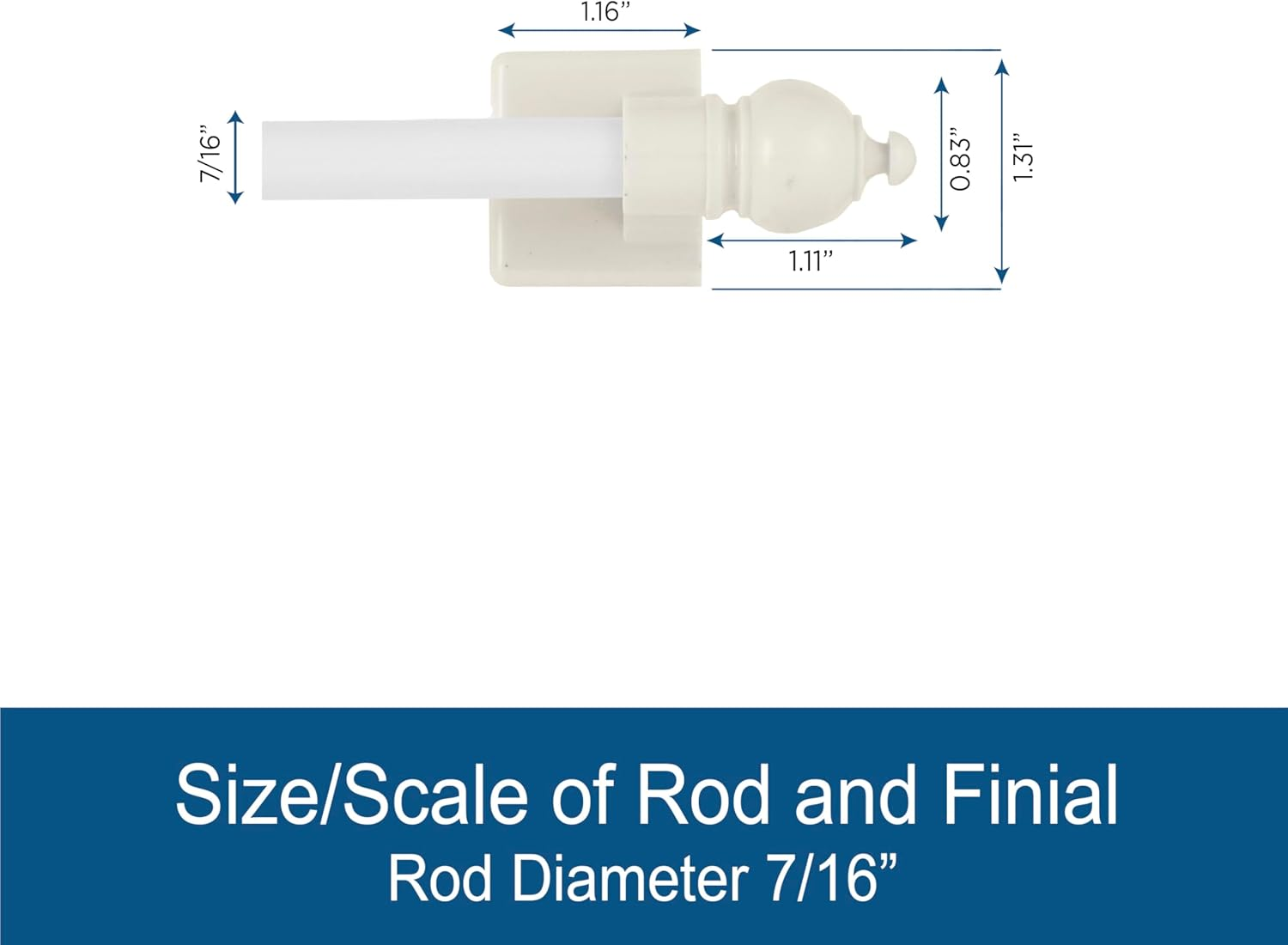 Kenney KN40345 Petite Sidelight Magnetic Rods, 8.75 to 15.75-Inch, White, Twin Pack image number 5
