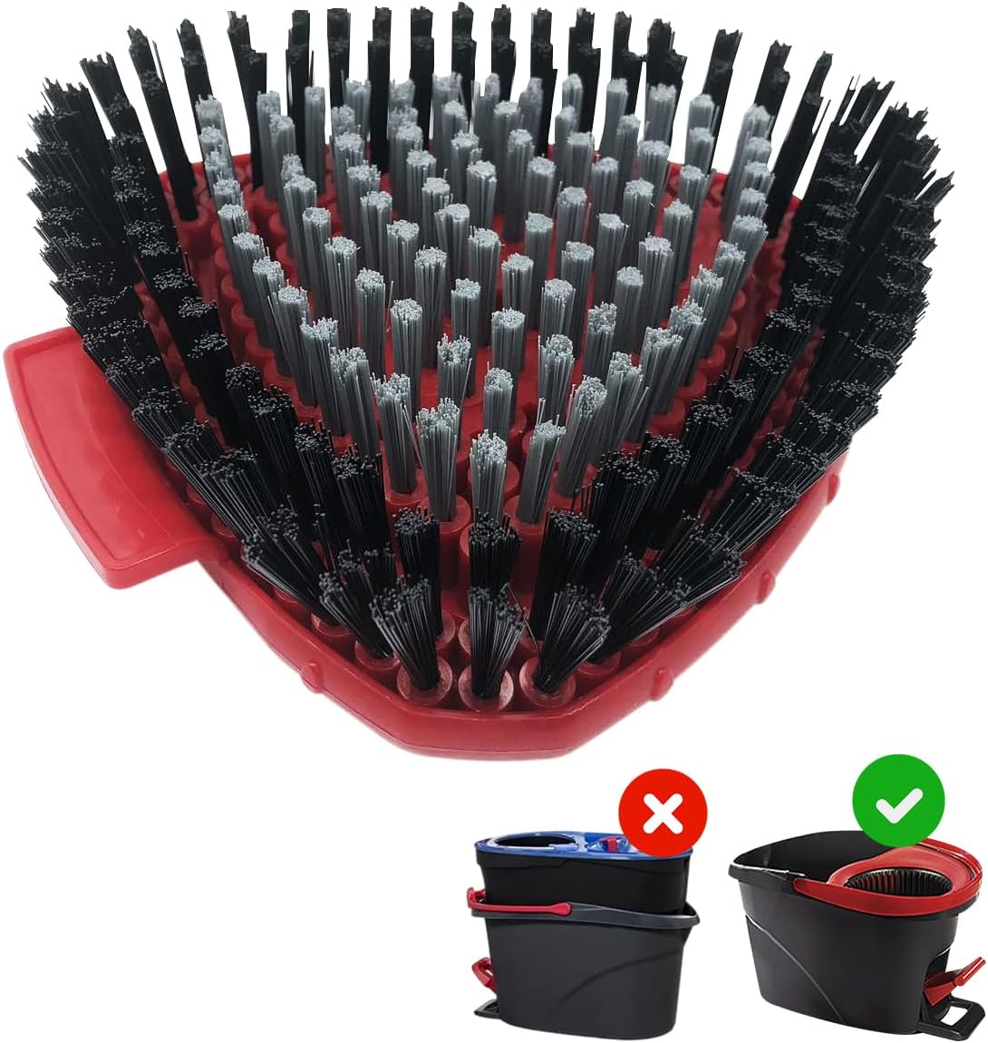 Scrubber for Vileda Turbo Easywring Floor Mop Scrubbing Brush Cleaning Brush for Bathroom and Kitchen Tiles(Filled with Bristle Brushes) image number 4