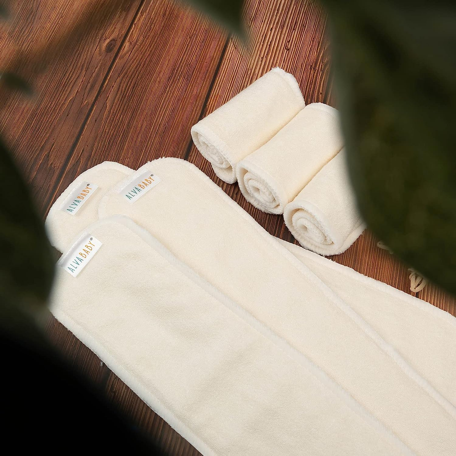 ALVABABY 12PCS Newborn Cloth Diaper Insert 4-Layer Bamboo&Microfiber Insert for Baby Boys and Girls 12SMB-AU