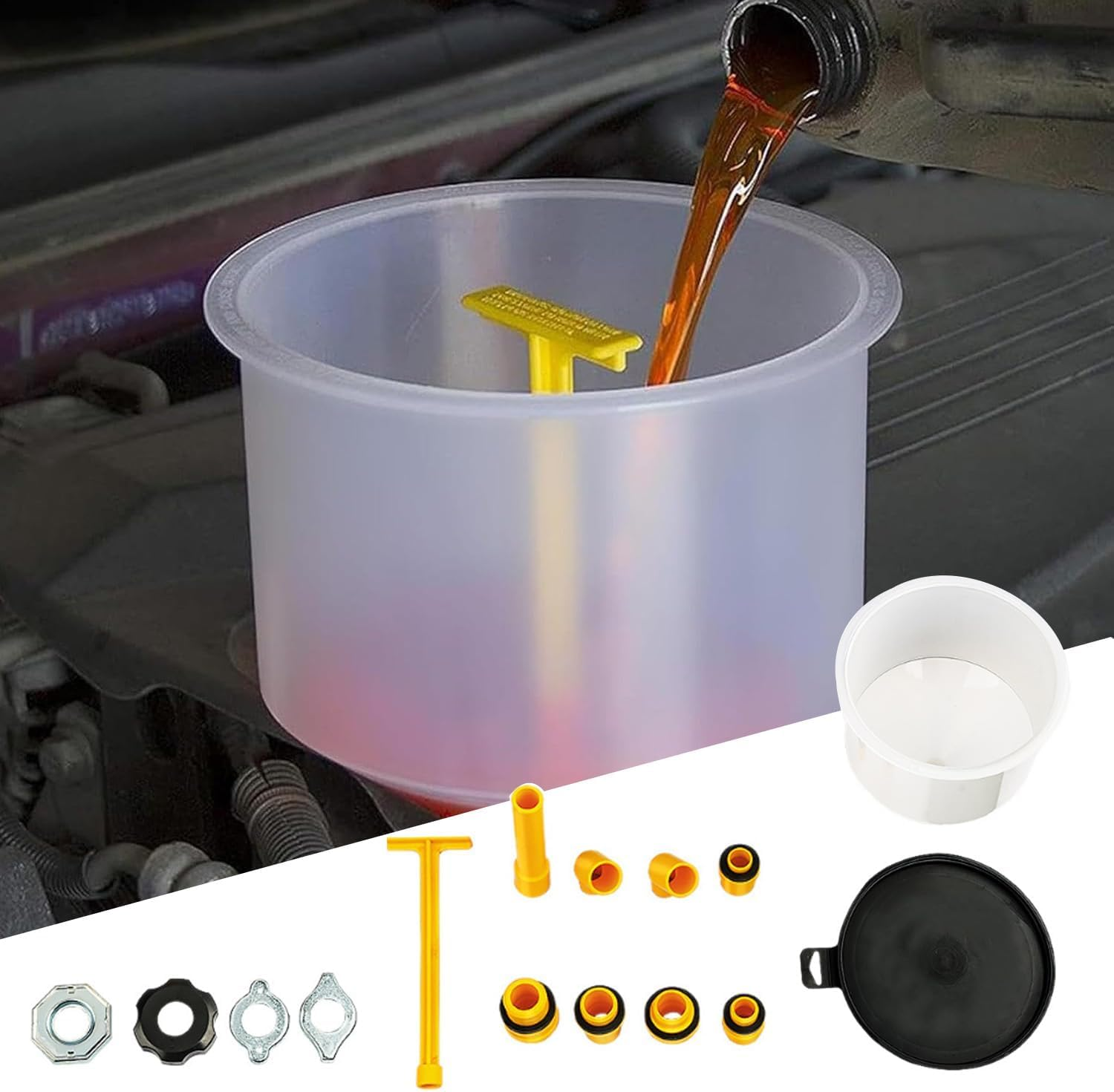 Universal No-Spill Coolant Filling Funnel Kit for Car and Truck Radiators,Auto Mechanic Tool