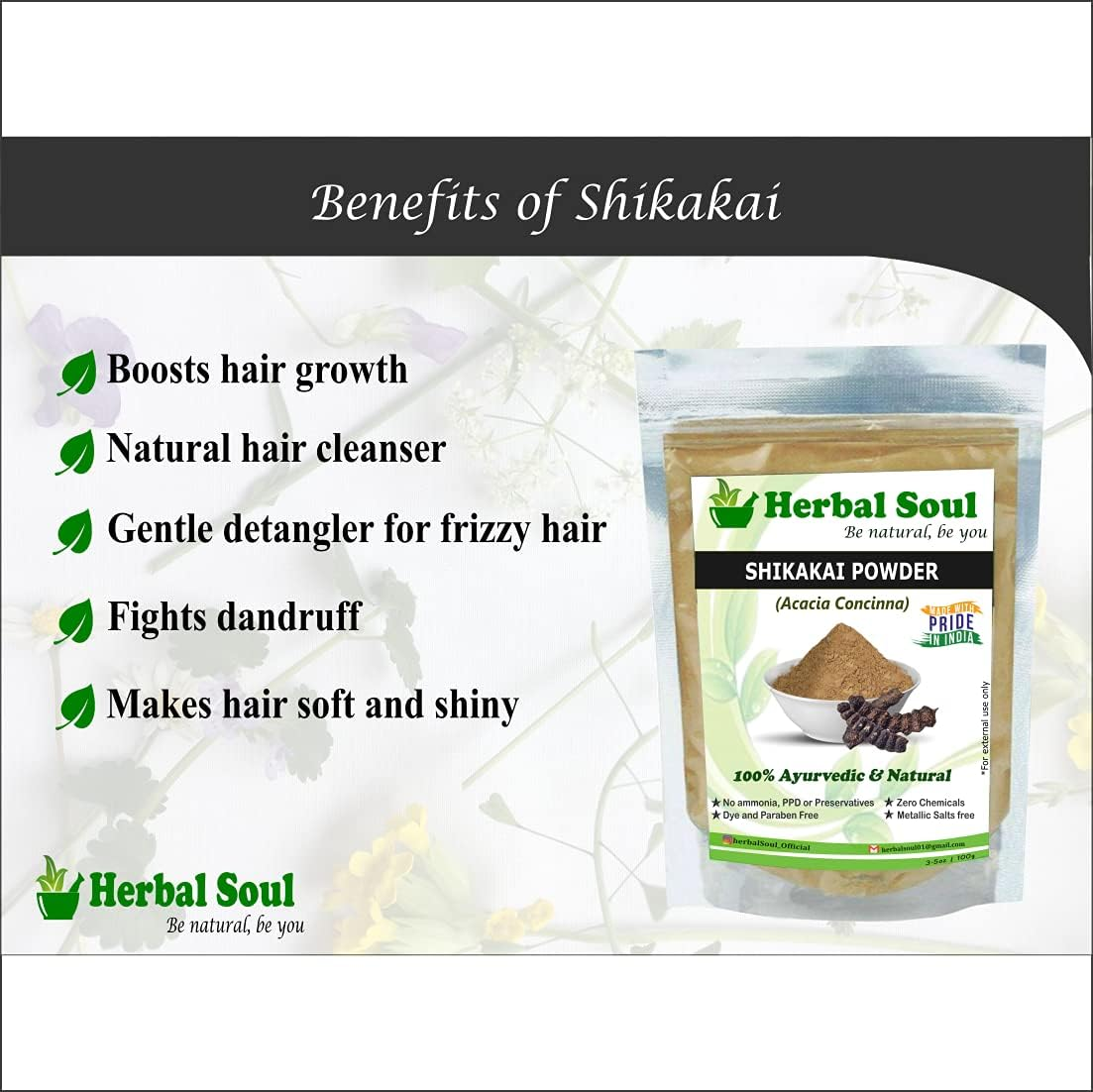 Herbal Soul Combo of Shikakai Powder + Indigo Powder + Bhringraj Powder | 300 Gm