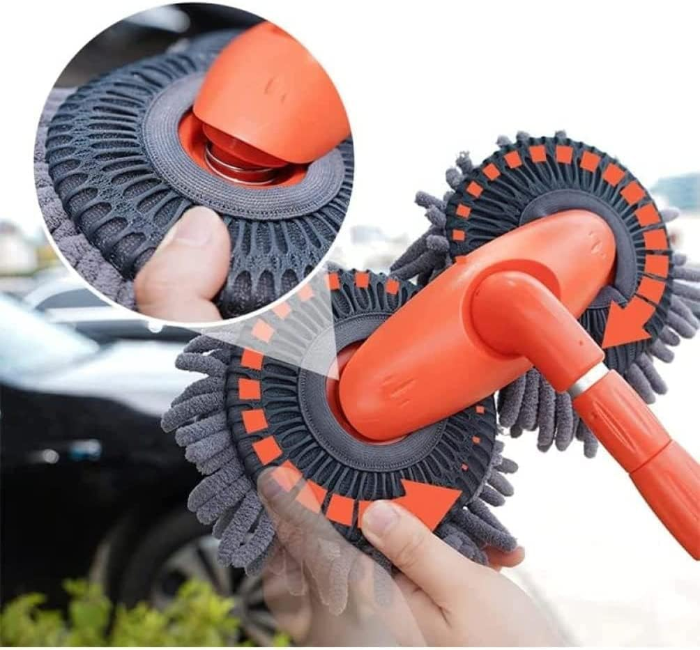 Double Head Car Wash Brush Mop with Long Handle 54" Microfiber Car Wash Brush Car Wash Kit, IGUGIG Soft Car Wash Mop Car Wash Mitt Scratch-Free Car Washing Kit Car Cleaning Supplies for Truck RV Boat SUV image number 3