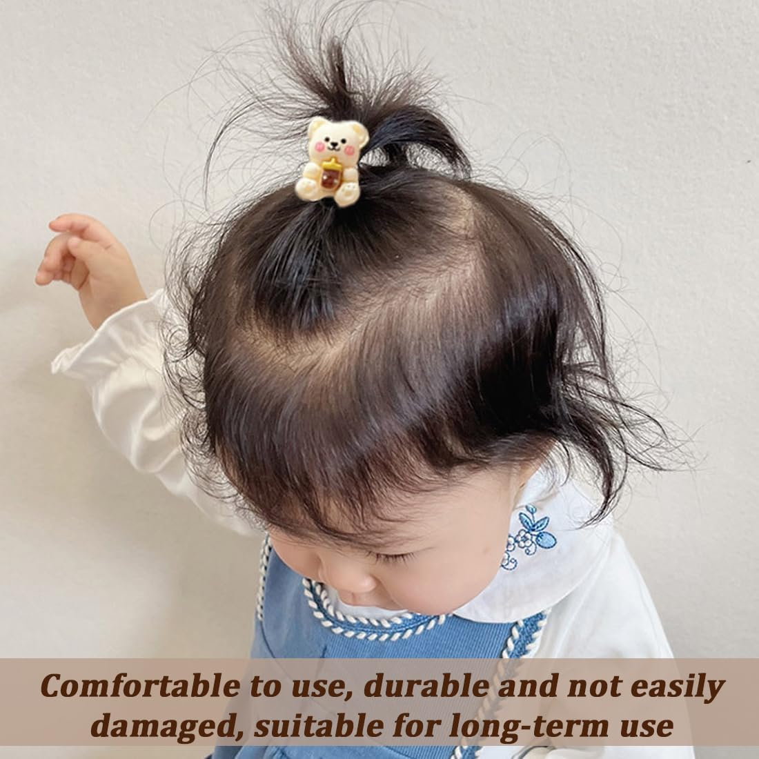 Pack of 20 Baby Girls Hair Bows Hair Bobbles Elastic Headband Ponytail Holder Cute Flower Hair Tie for Baby Girls Toddler Accessories image number 2