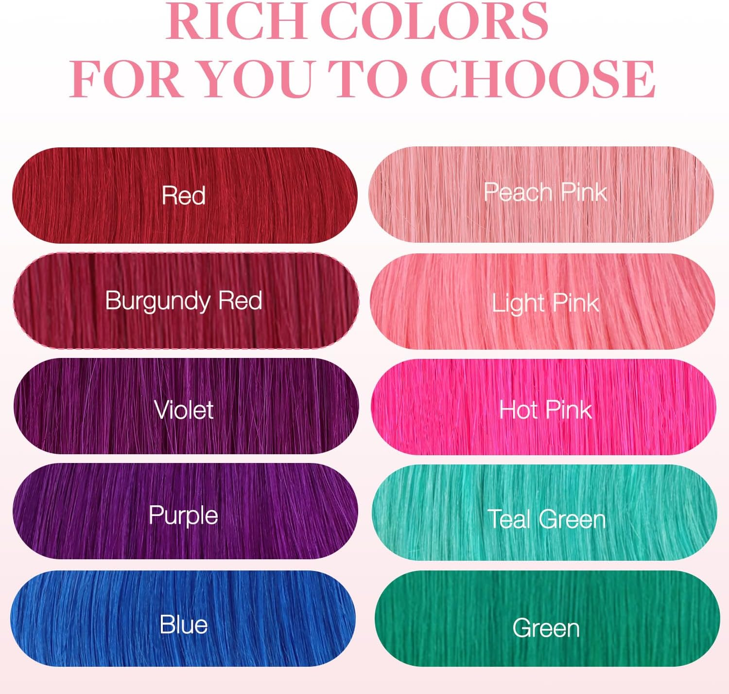 GOO GOO Tape in Hair Extensions, Colored Human Hair Extensions Tape In, 16Inch 25G 10Pcs, Hot Pink, Skin & Hair Friendly, Seamless Straight Real Remy Hair image number 2