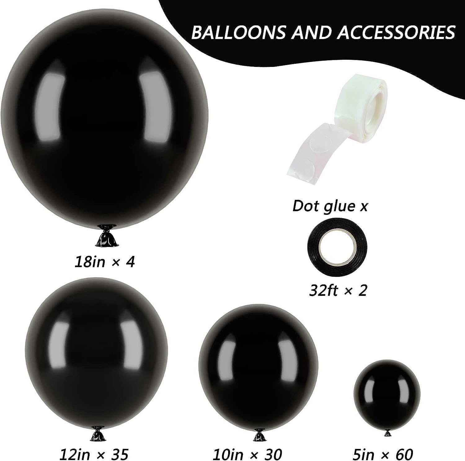 129Pcs Balloons Different Sizes 18 12 10 5 Inches Latex Balloon Garland Arch Kit for Masquerade Party Decorations Birthday Baby Shower Wedding Safari Jungle Party Supplies (Black) - Rosa Pink image number 2