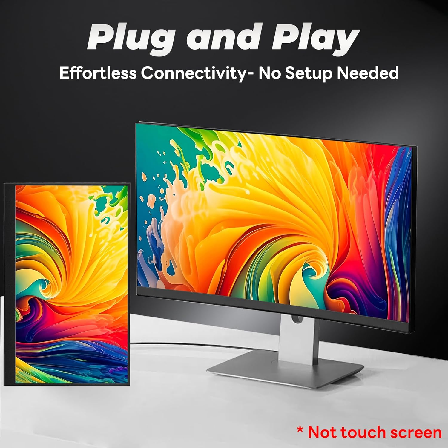 13.5 Inch 2K Portable Monitor-Ultra Slim, Full HD Display for Laptops, Pcs, Gaming, and More - USB-C and HDMI Connectivity, VESA Mount Compatibility, Eye-Care Technology, and Wide Viewing Angle image number 6