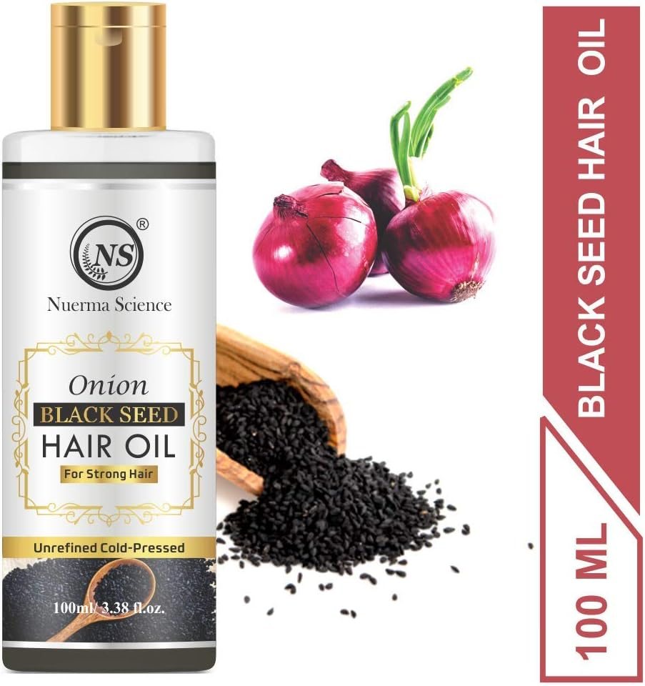 Nuerma Science Onion Oil - Black Seed Onion Hair Oil - Controls Hair Fall - Enriched with 14 Cold Pressed Oils - 100 ML