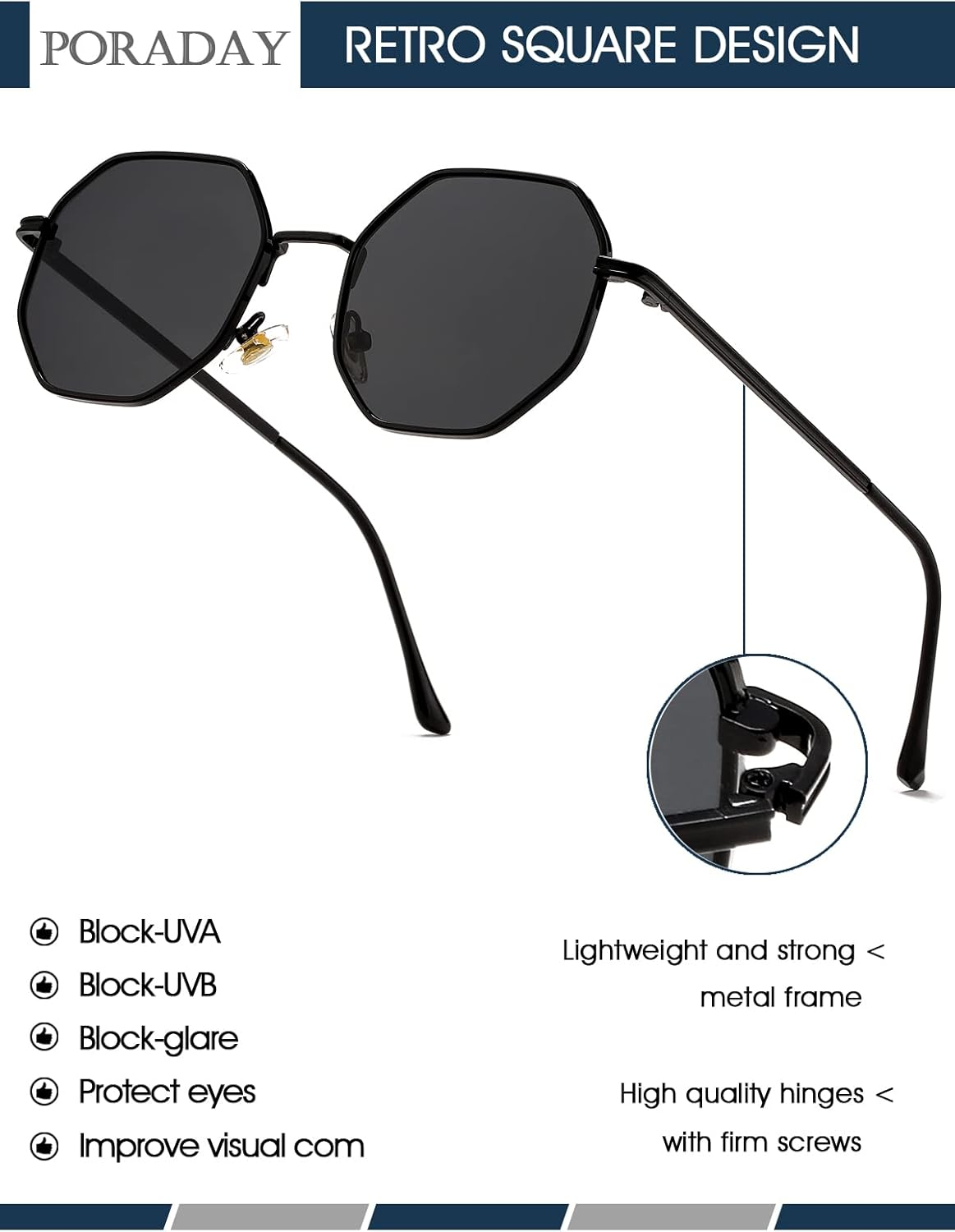 Vintage round Polarized Sunglasses for Women Classic Retro Designer Style image number 4