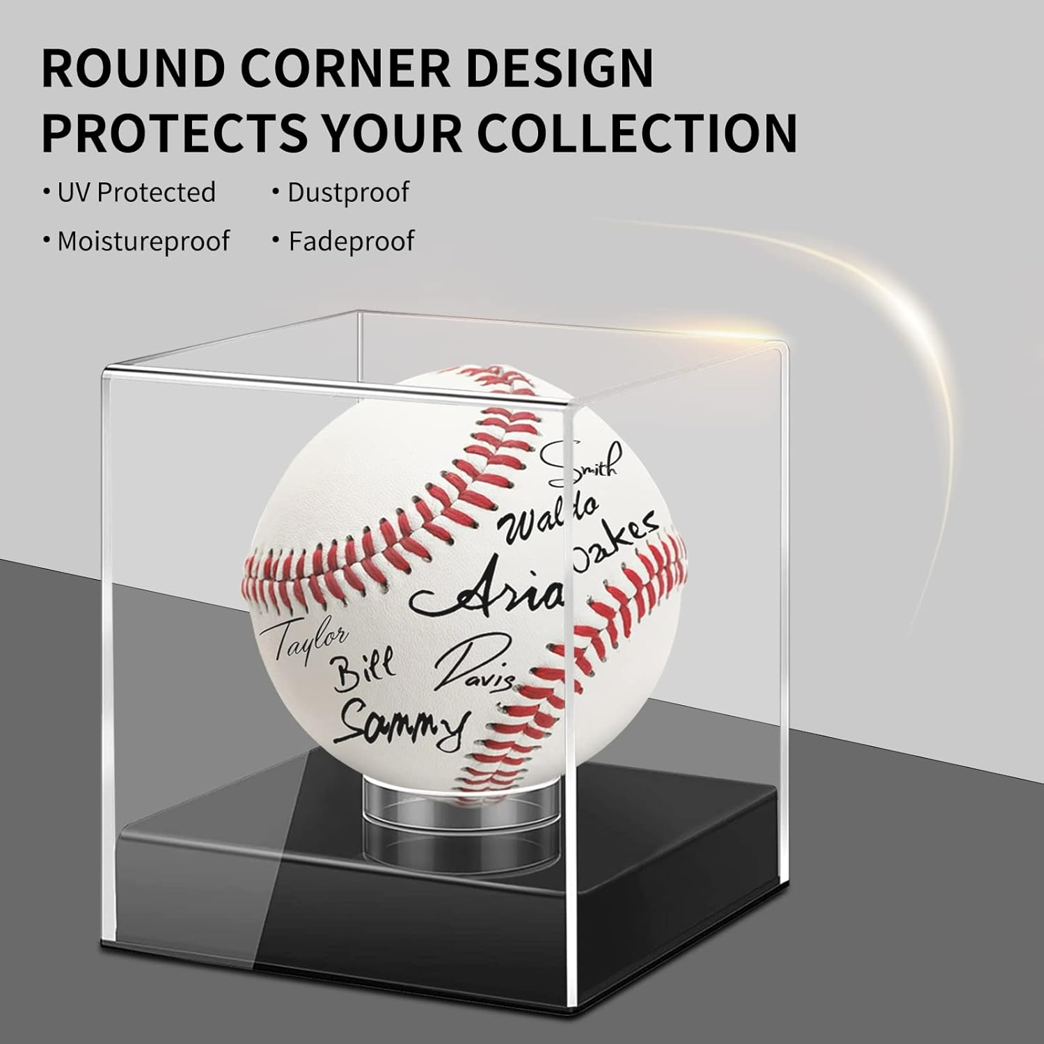 Baseball Display Case, UV Protected Acrylic Cube, Clear Case for Memorabilia and Autographed Balls (1 PC) image number 4